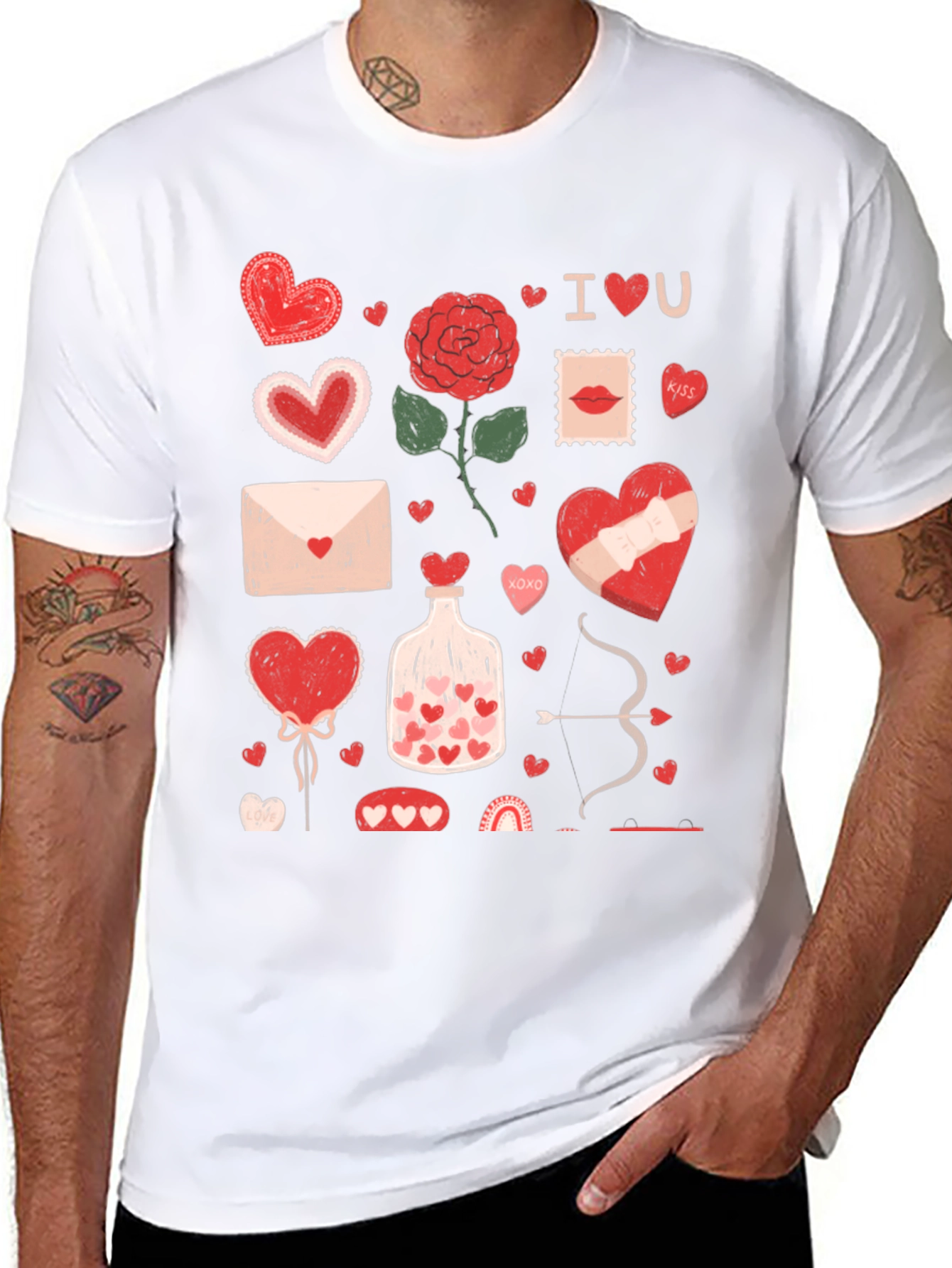 Valentines Day Heart Graphic T-Shirt