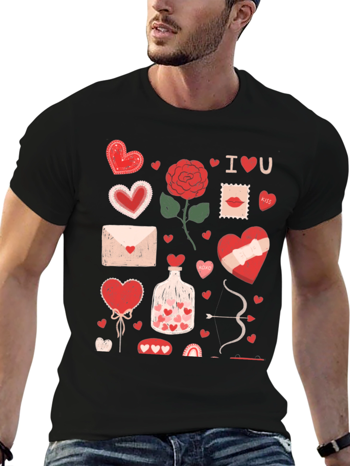 Valentines Day Heart Graphic T-Shirt
