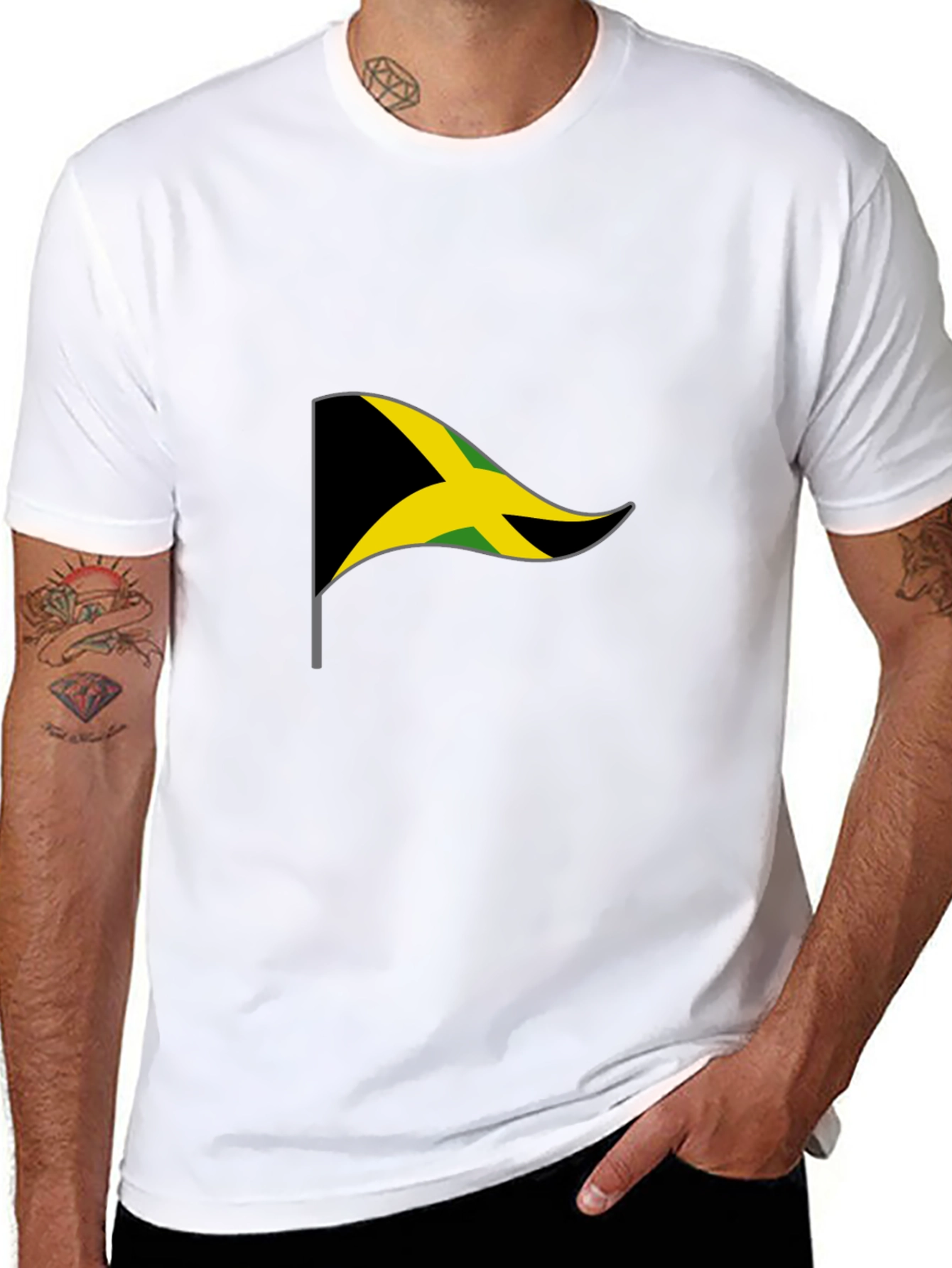 Jamaica Flag Graphic T-Shirt - Black