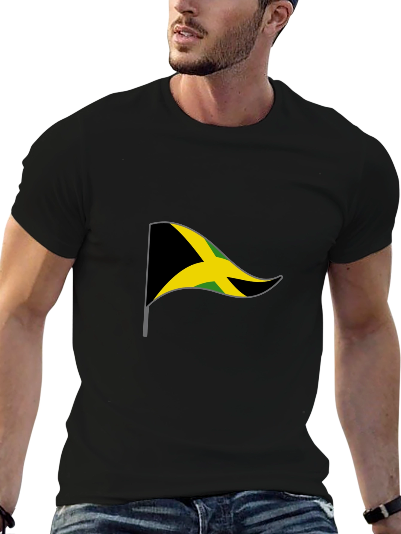 Jamaica Flag Graphic T-Shirt - Black