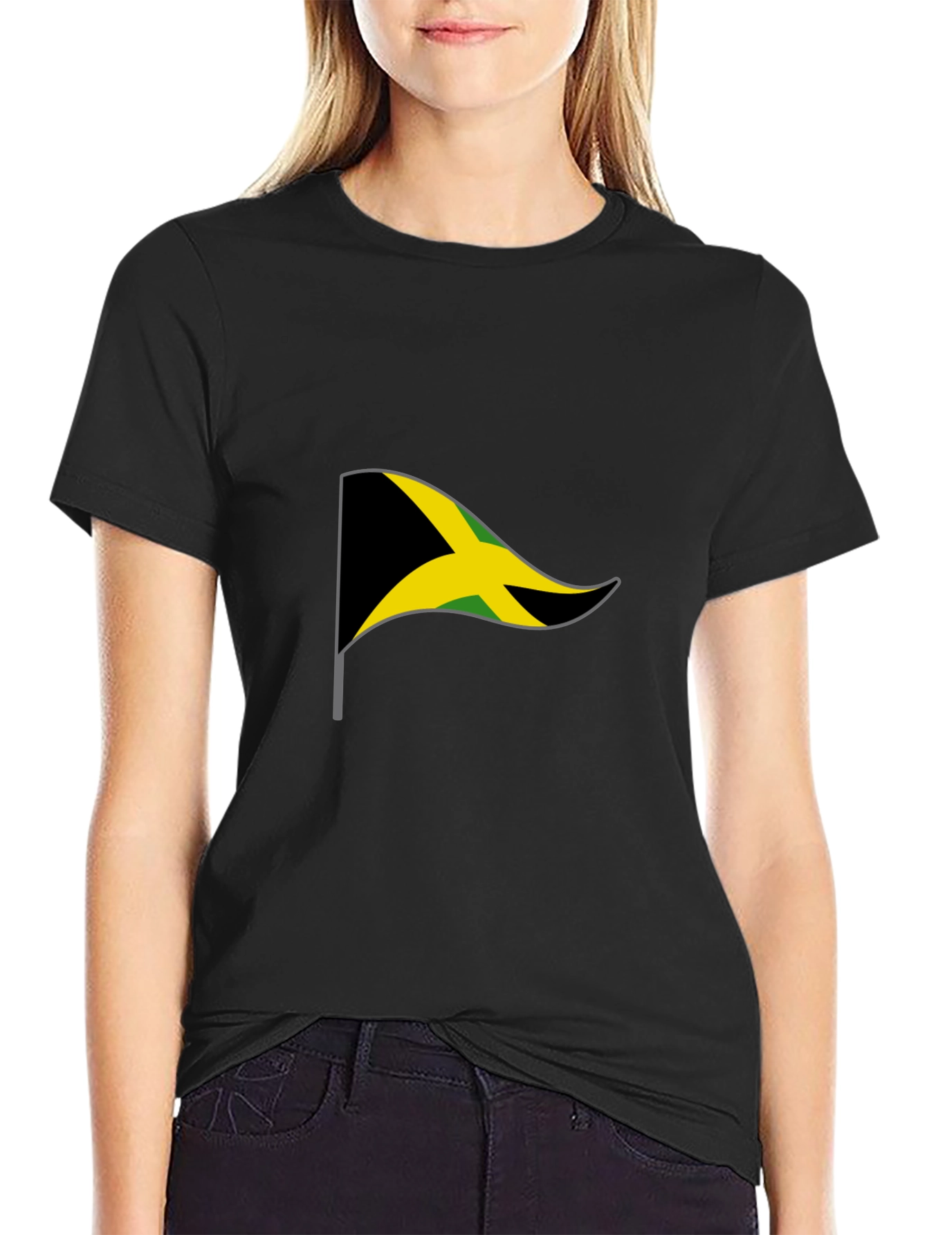 Jamaica Flag Graphic T-Shirt - Black