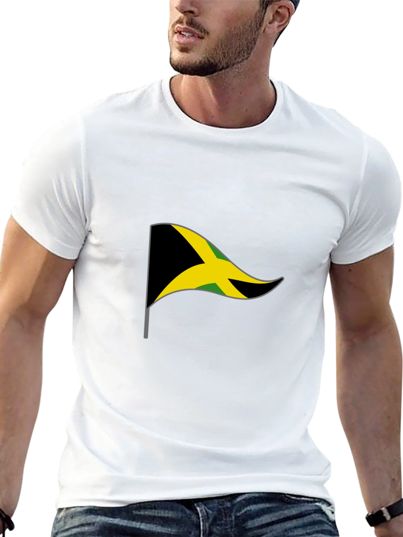 Jamaica Flag Graphic T-Shirt - Black