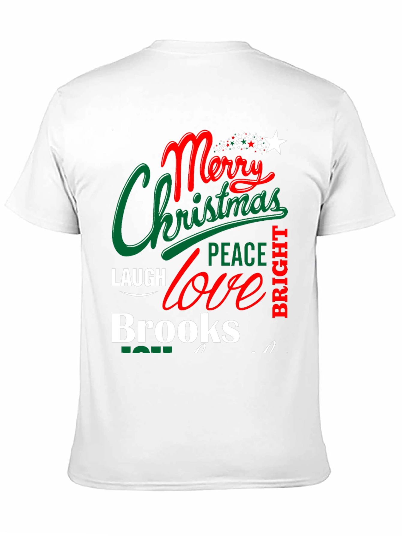 Festive Merry Christmas Peace Love Brooks T-Shirt
