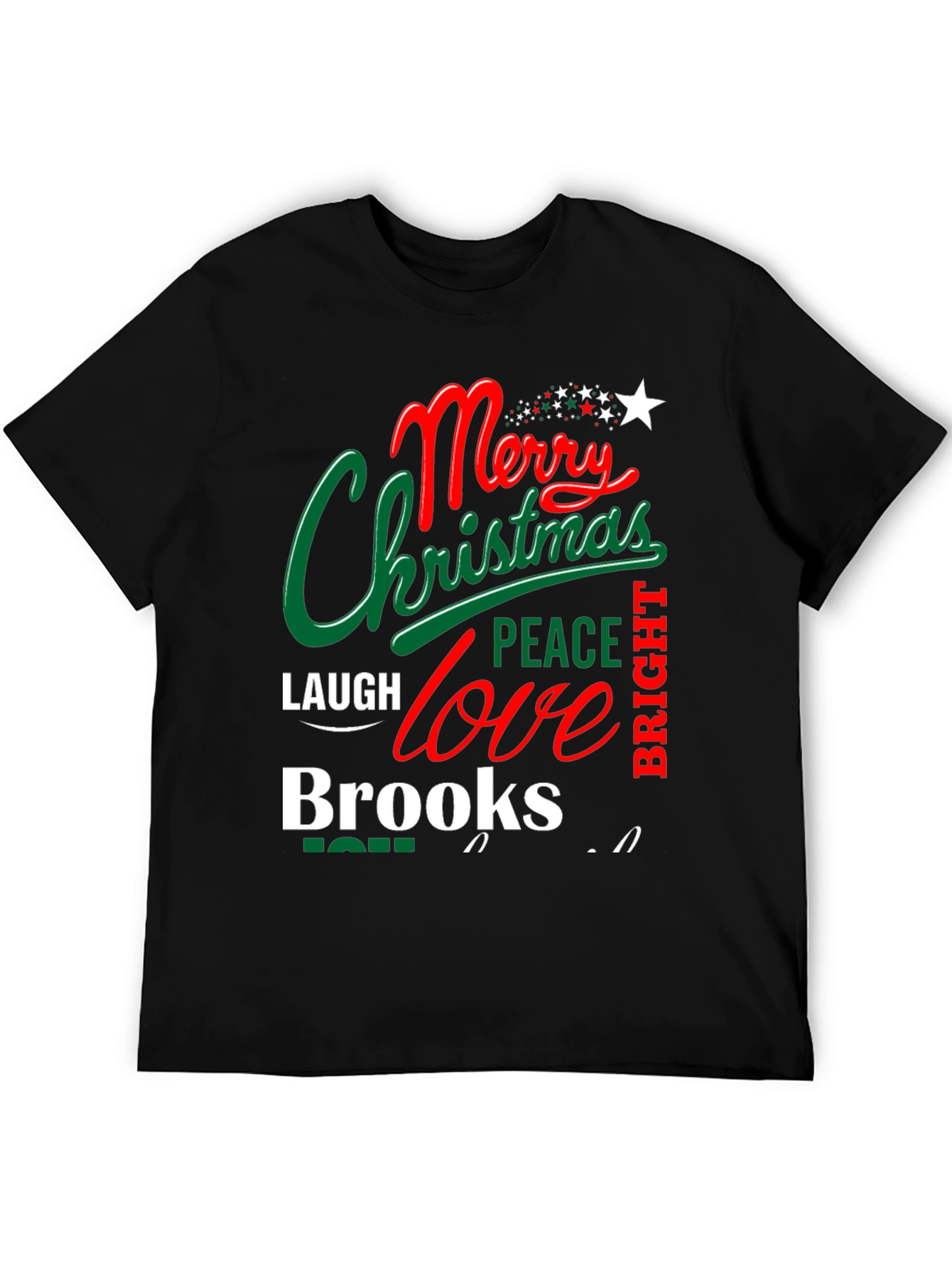 Festive Merry Christmas Peace Love Brooks T-Shirt