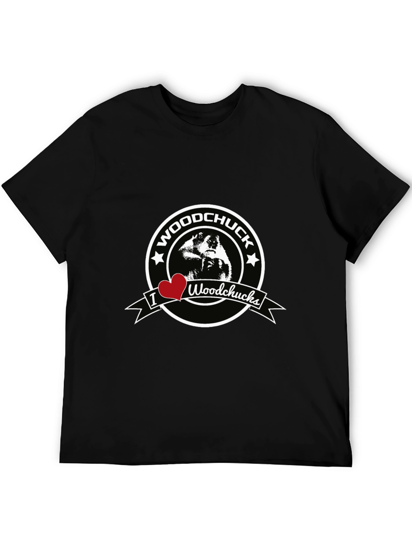 I Heart Woodchucks Mens Black T-Shirt
