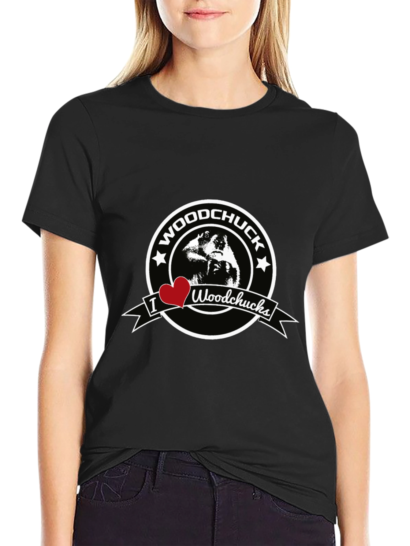 I Heart Woodchucks Mens Black T-Shirt