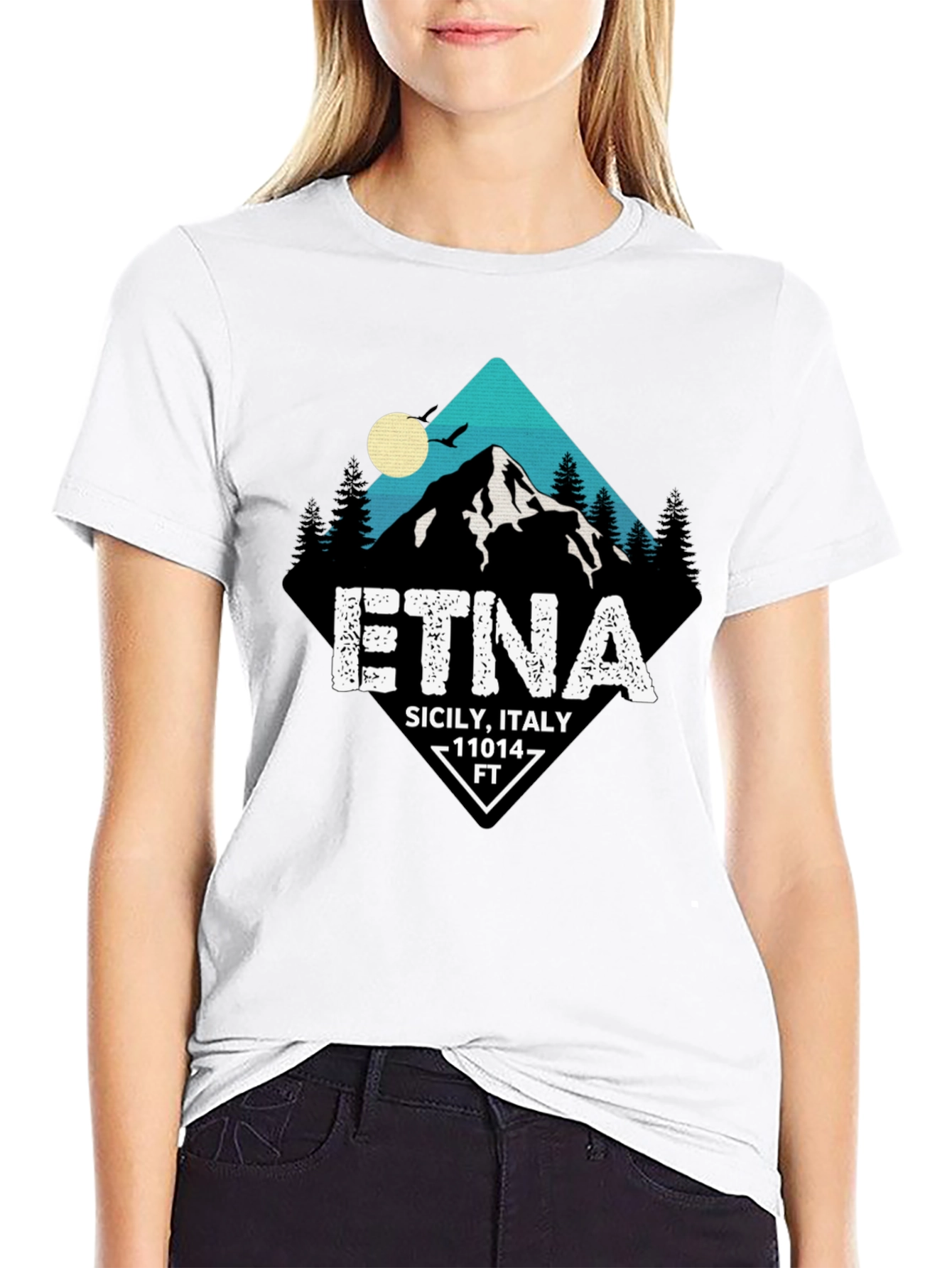 Etna Sicily Italy Graphic Tee - Black