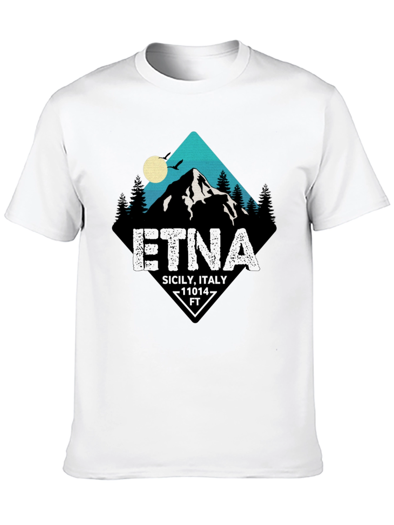Etna Sicily Italy Graphic Tee - Black