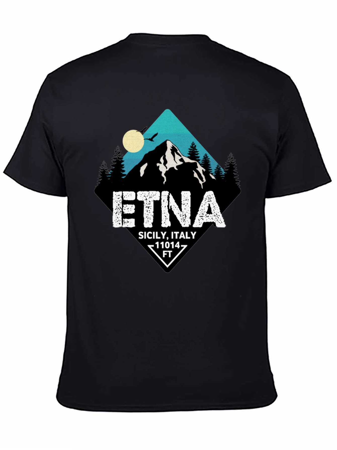 Etna Sicily Italy Graphic Tee - Black