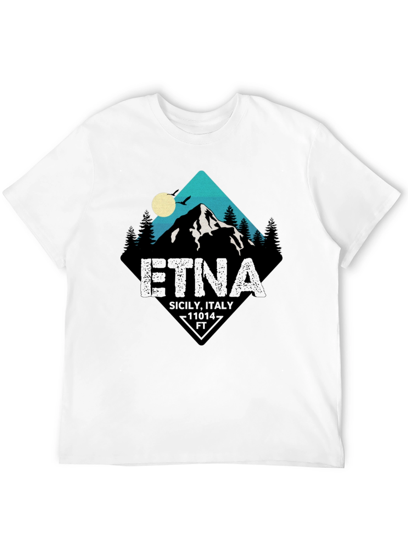 Etna Sicily Italy Graphic Tee - Black