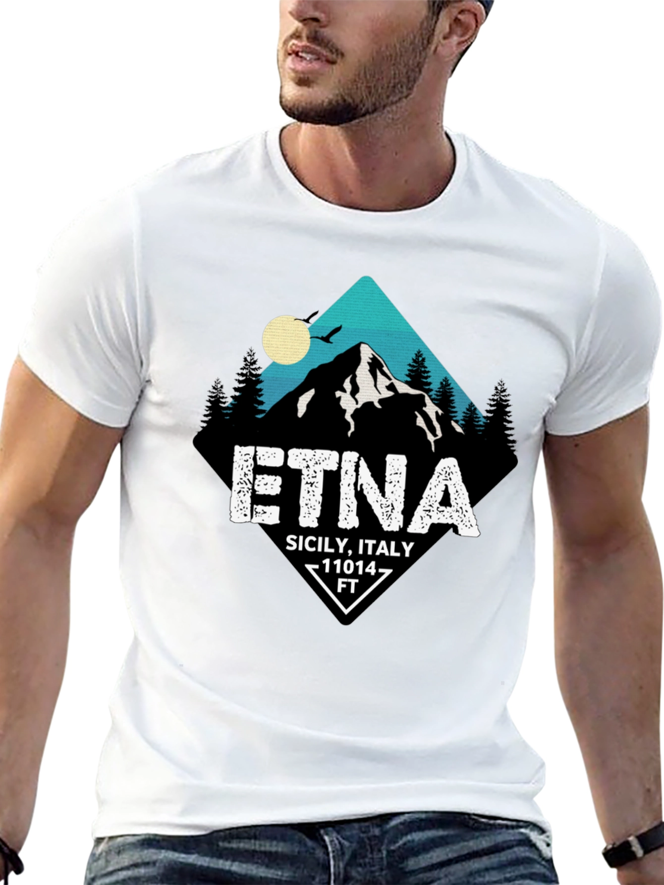 Etna Sicily Italy Graphic Tee - Black