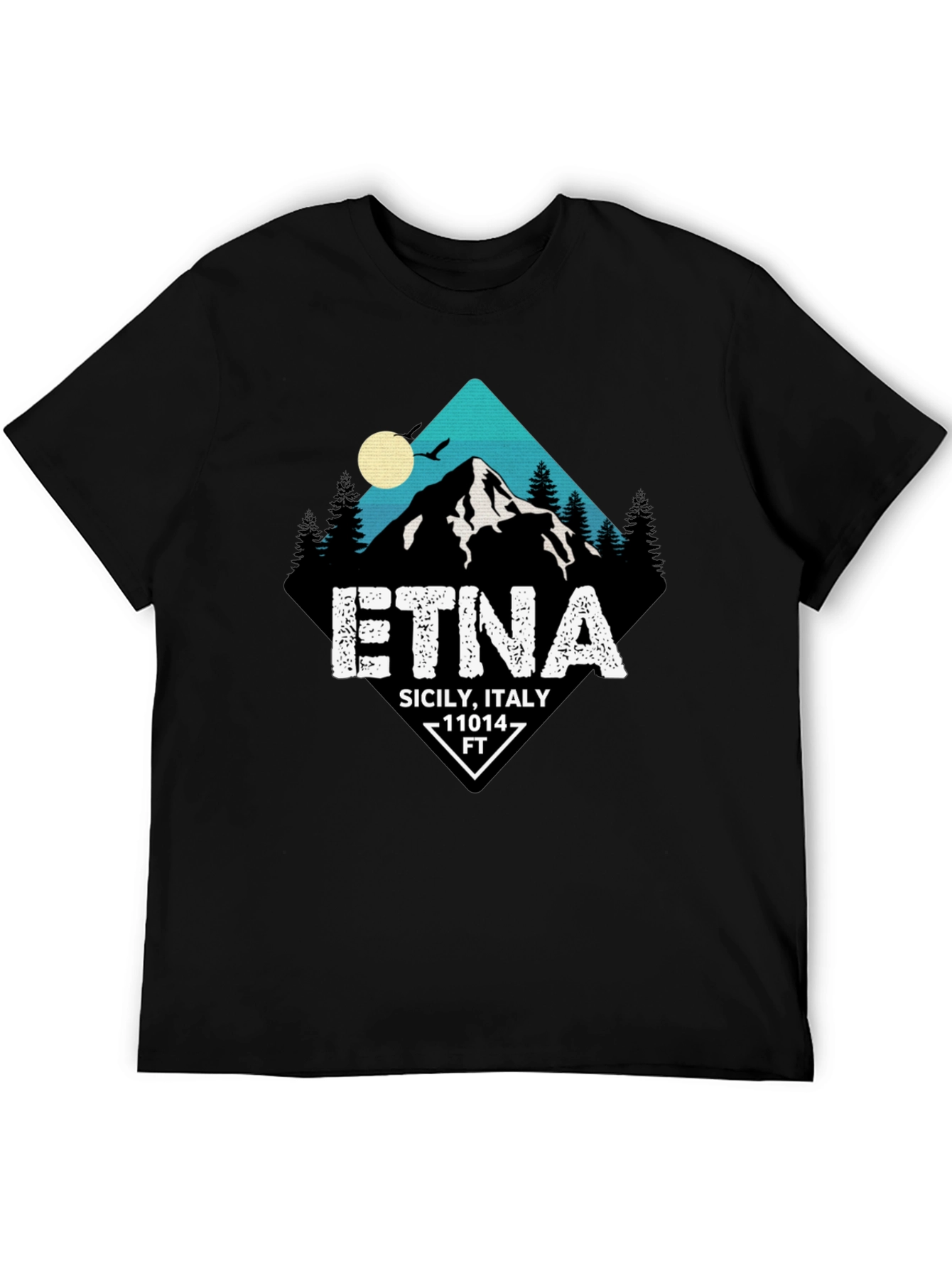 Etna Sicily Italy Graphic Tee - Black