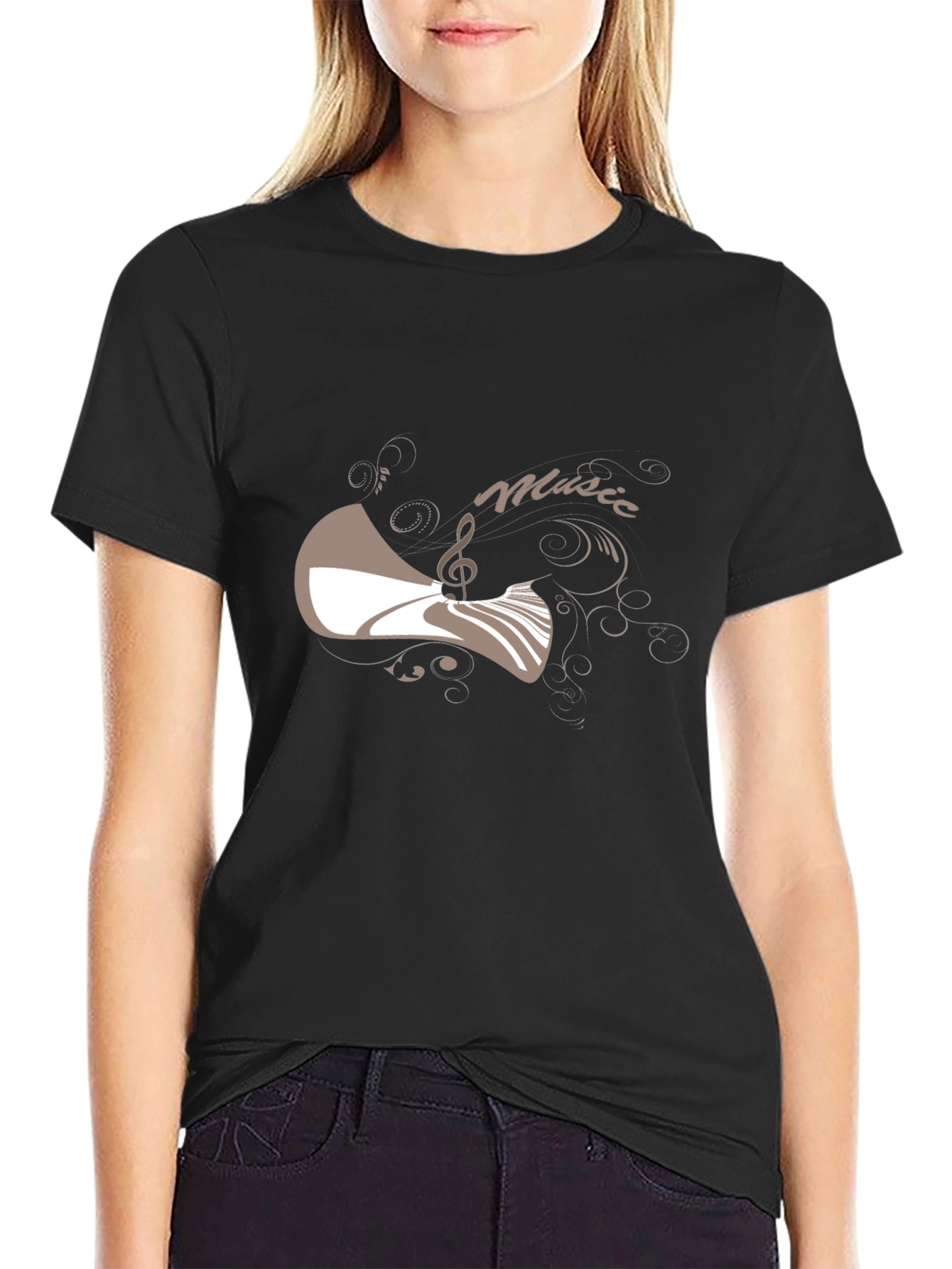 Music Motif Black T-Shirt