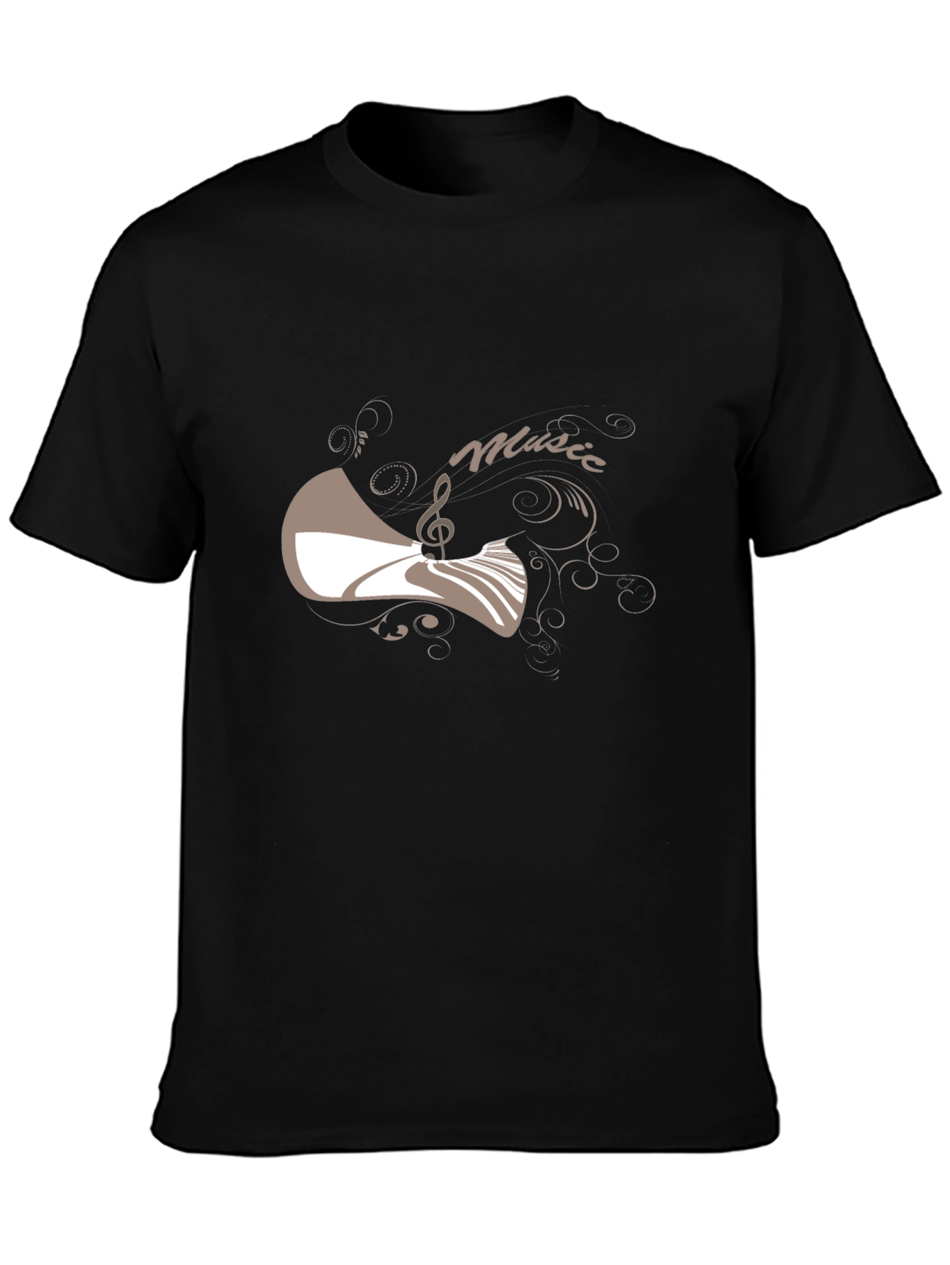 Music Motif Black T-Shirt