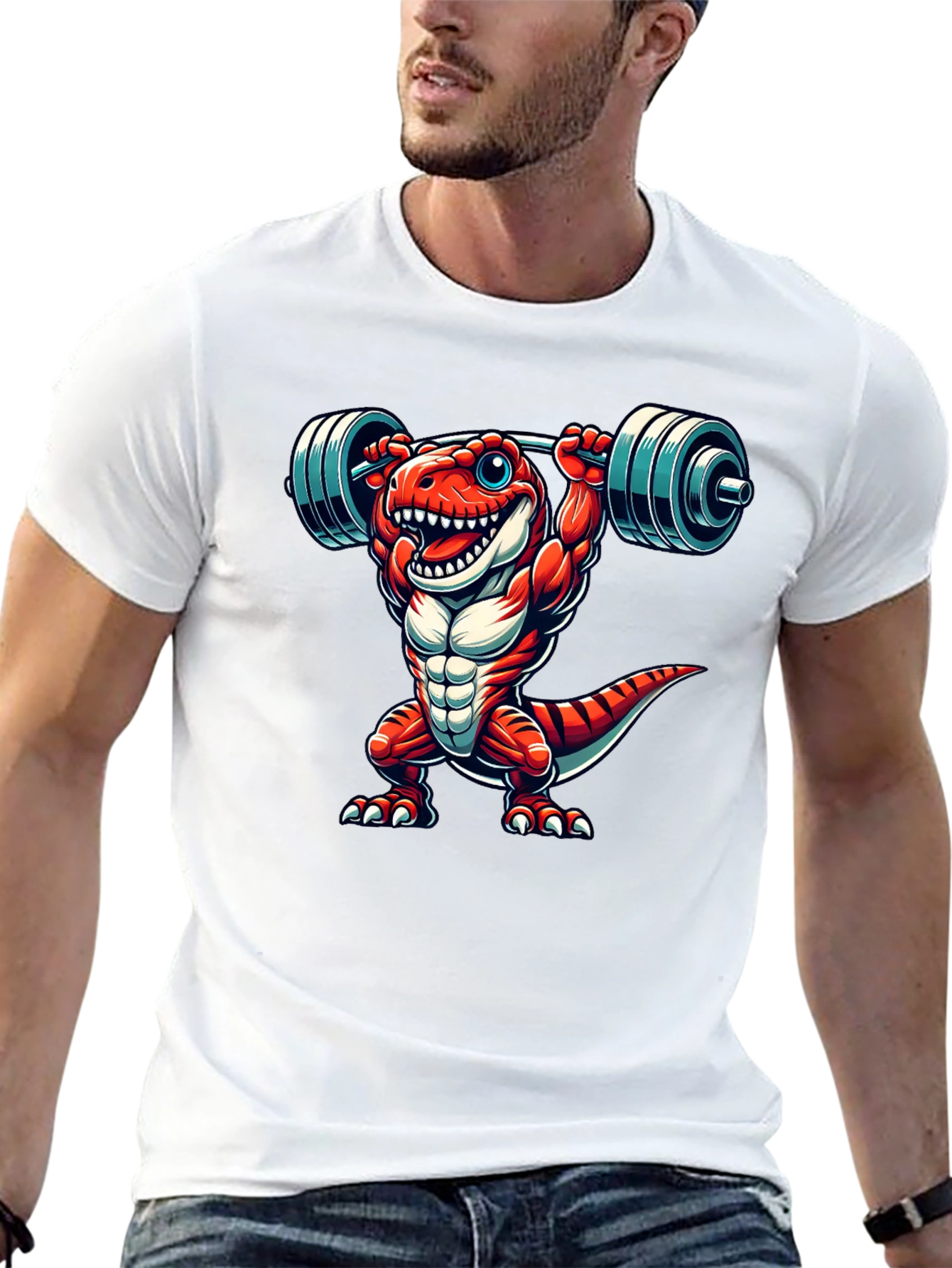 Dino Gym T-Shirt: Lift Like a Rex!