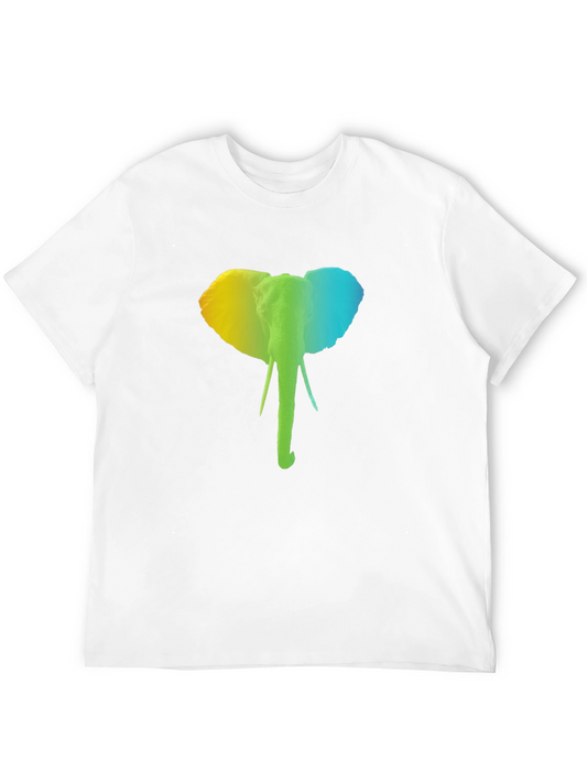 Gradient Elephant Tee - Stylish Animal Graphic T-Shirt