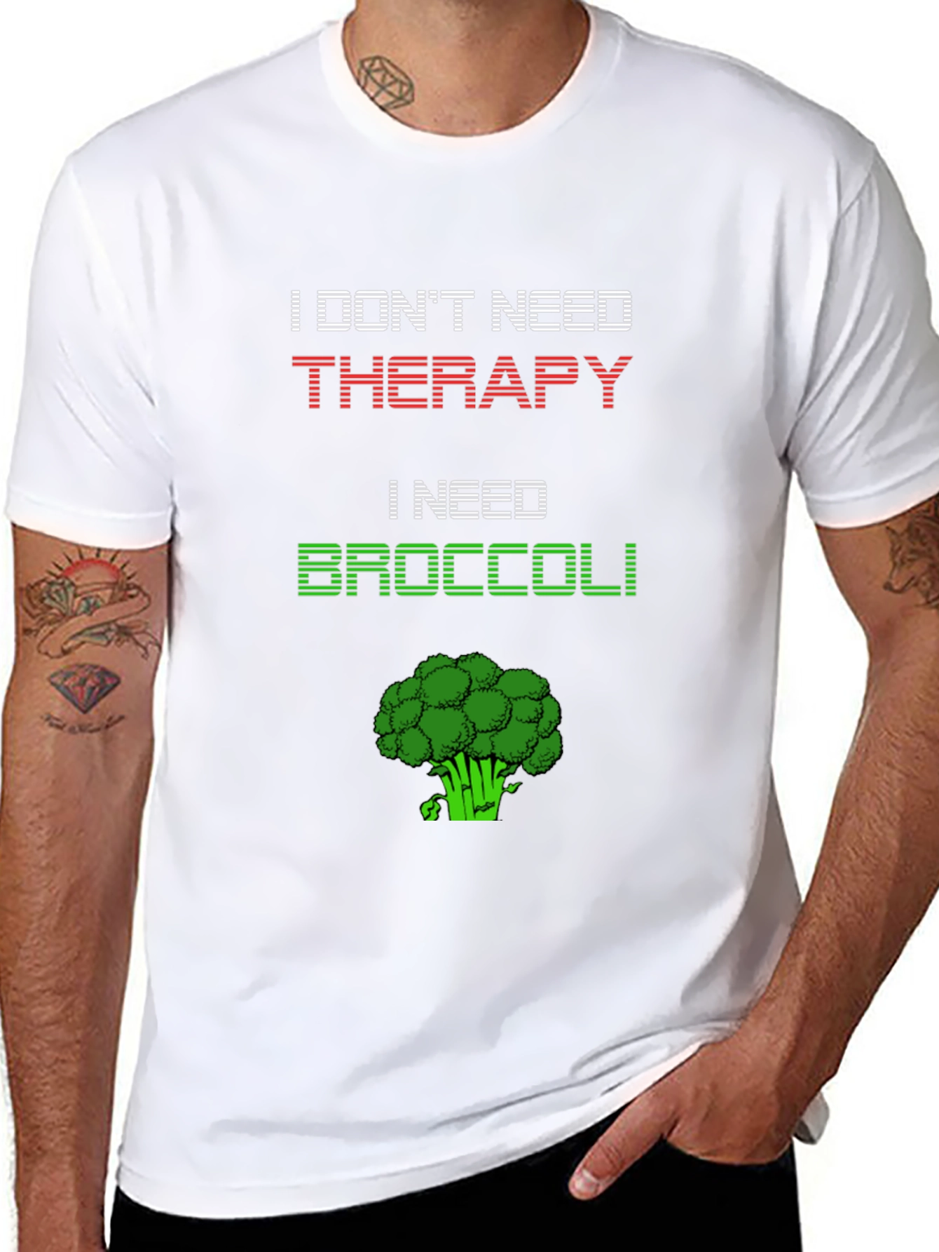 I Need Broccoli T-Shirt - Funny Vegan Tee