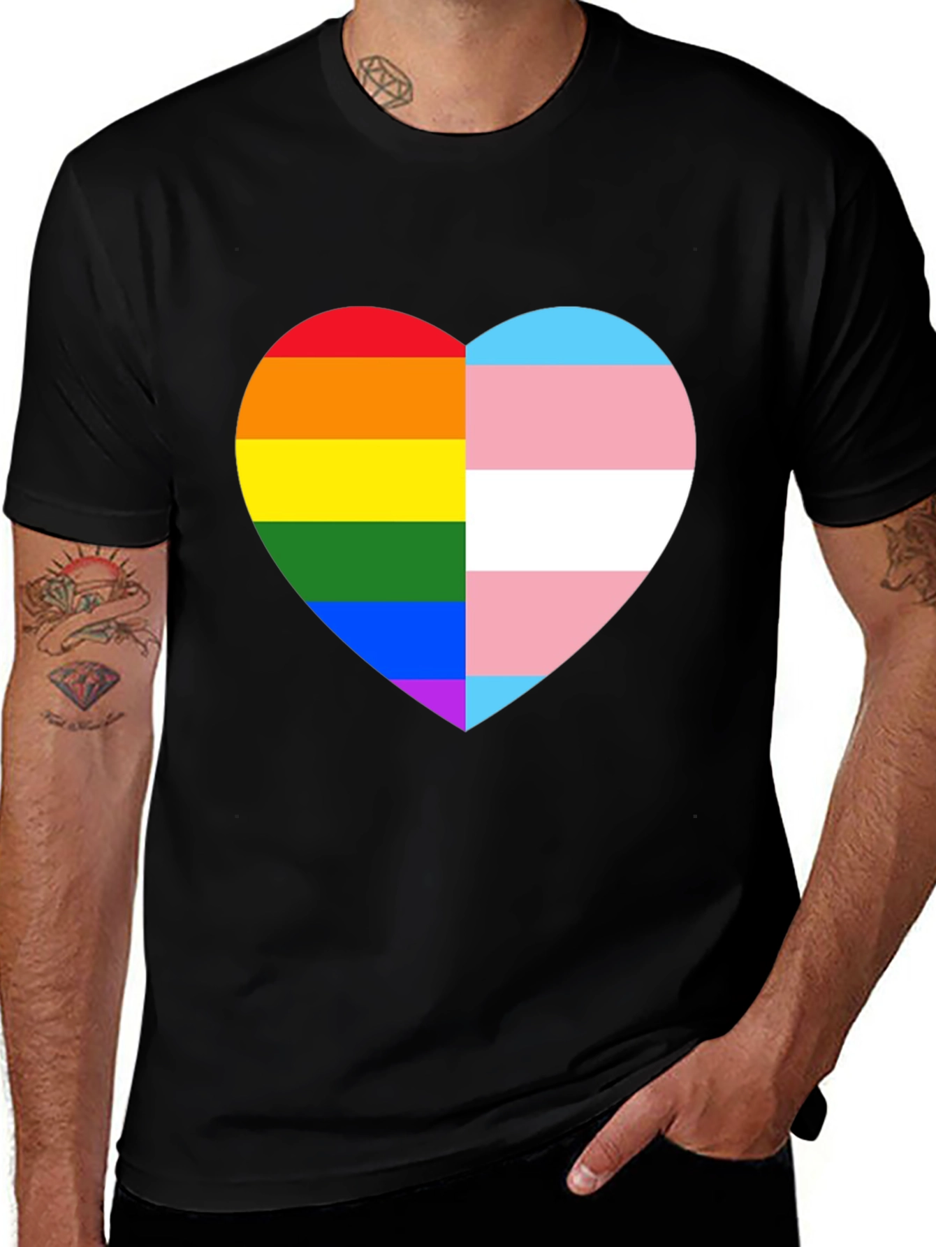 LGBTQ+ Pride Heart Graphic Tee