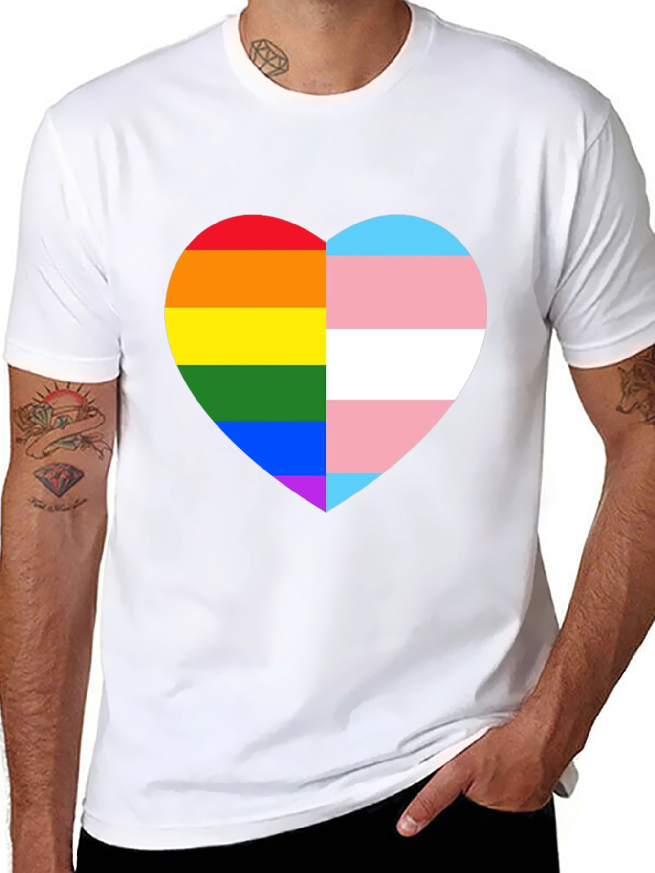 LGBTQ+ Pride Heart Graphic Tee
