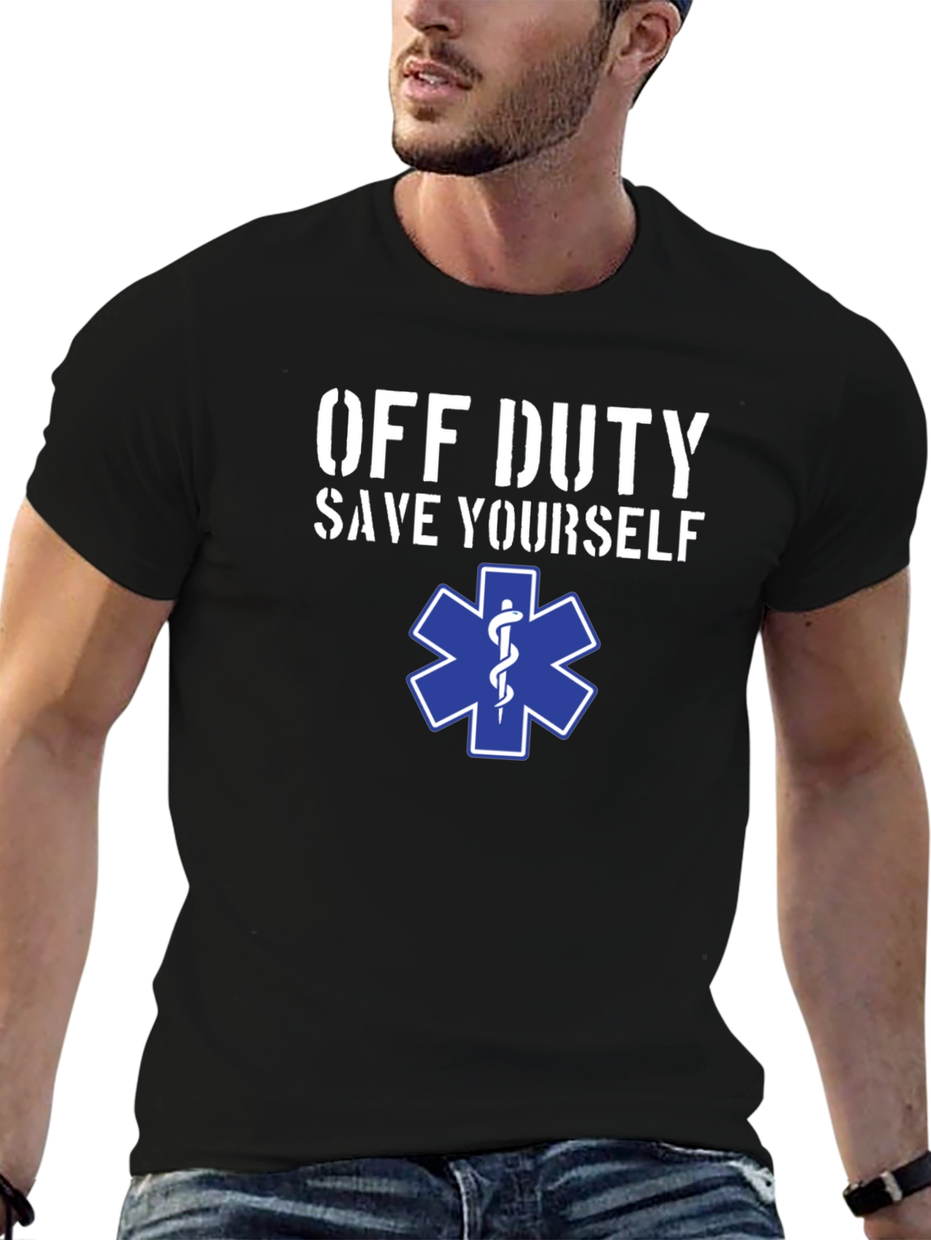 Off Duty Save Yourself EMS Star T-Shirt