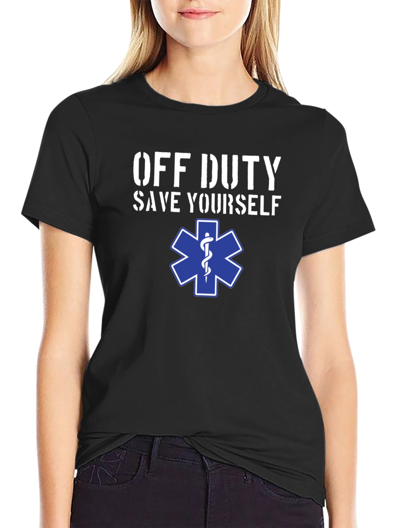 Off Duty Save Yourself EMS Star T-Shirt