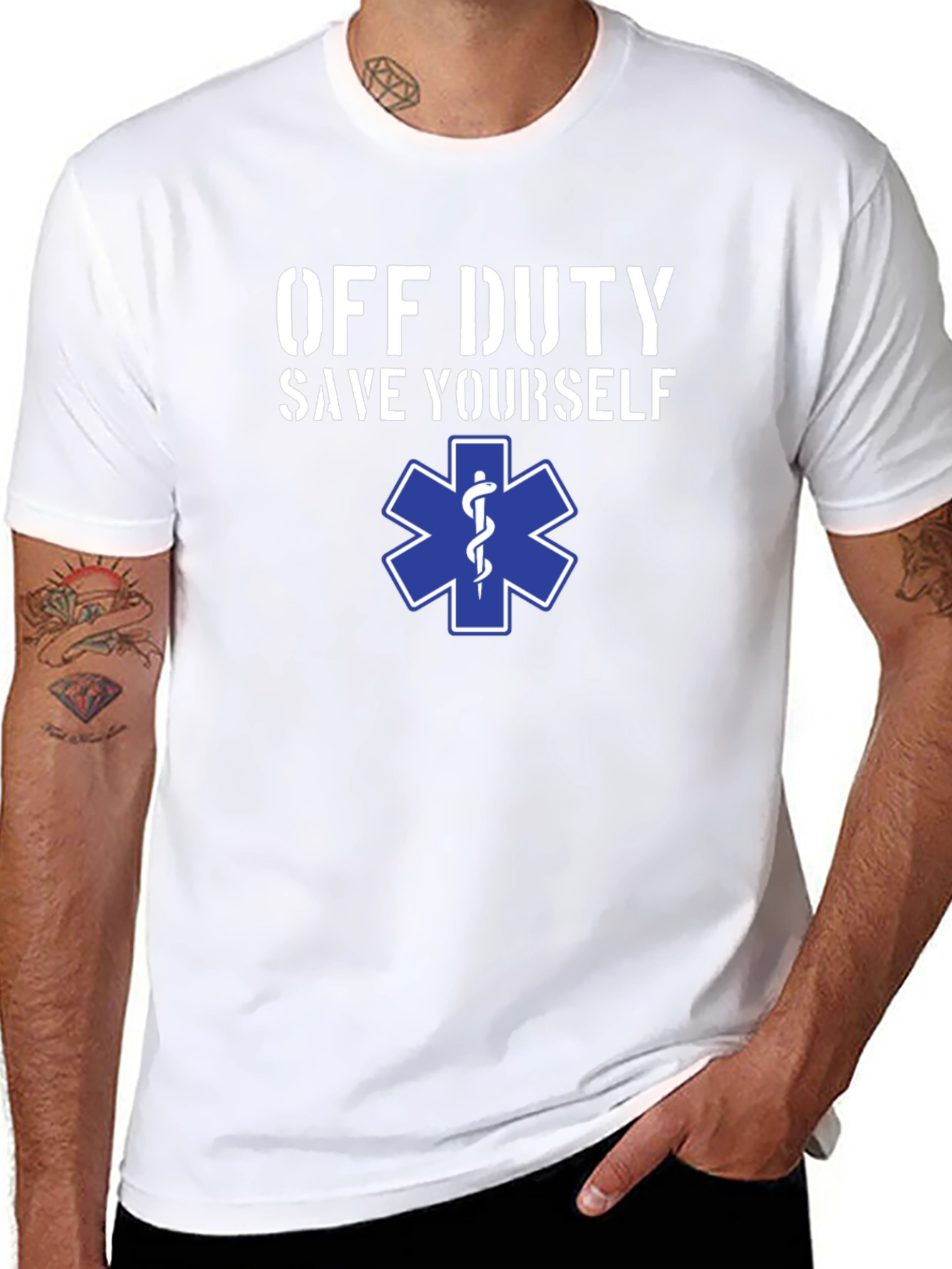 Off Duty Save Yourself EMS Star T-Shirt