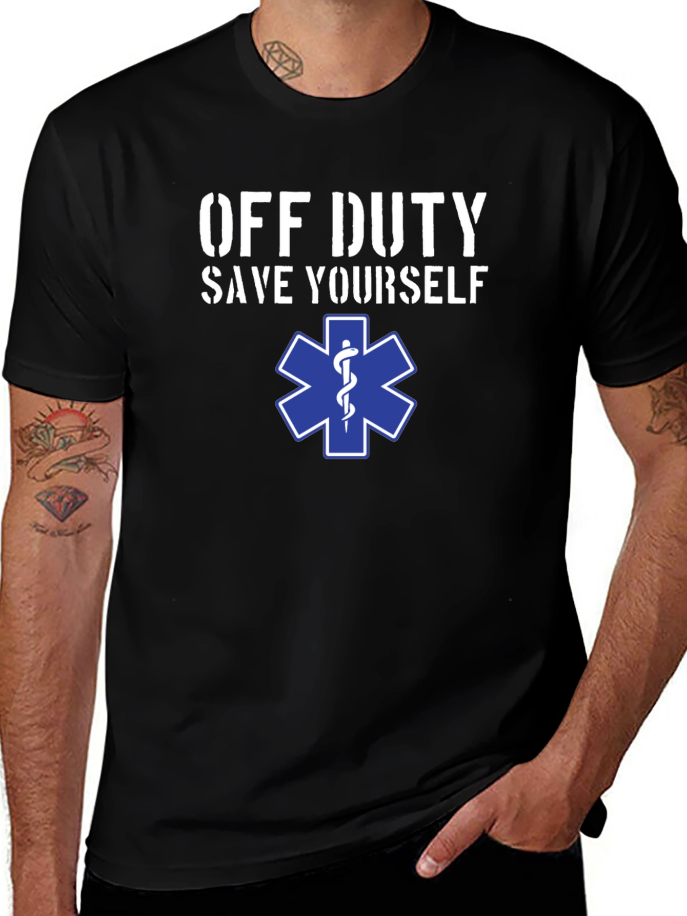 Off Duty Save Yourself EMS Star T-Shirt