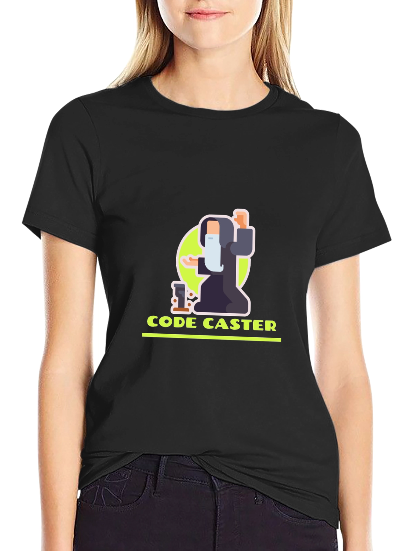 Code Caster Graphic Tee - Black Cotton Blend