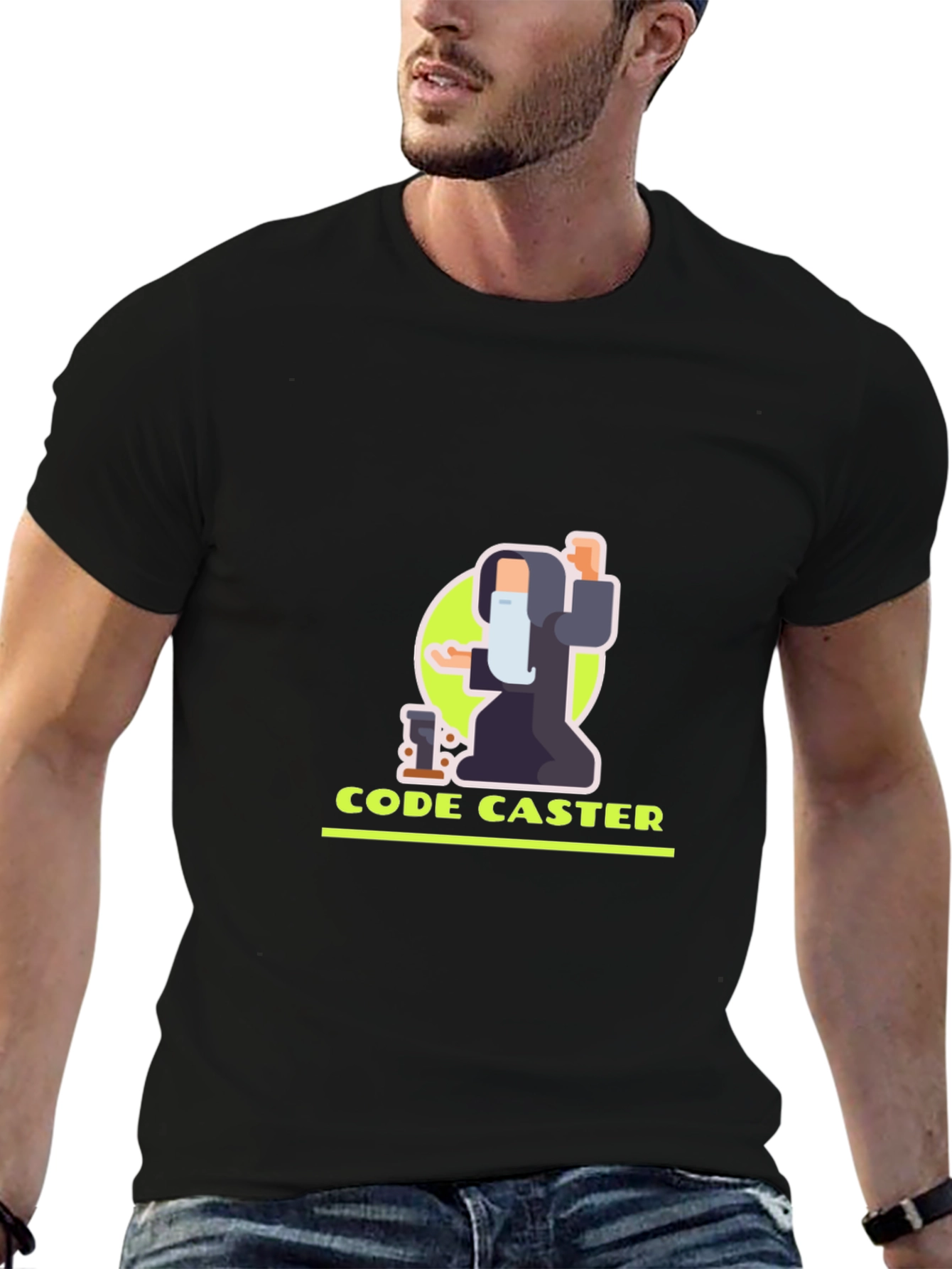 Code Caster Graphic Tee - Black Cotton Blend