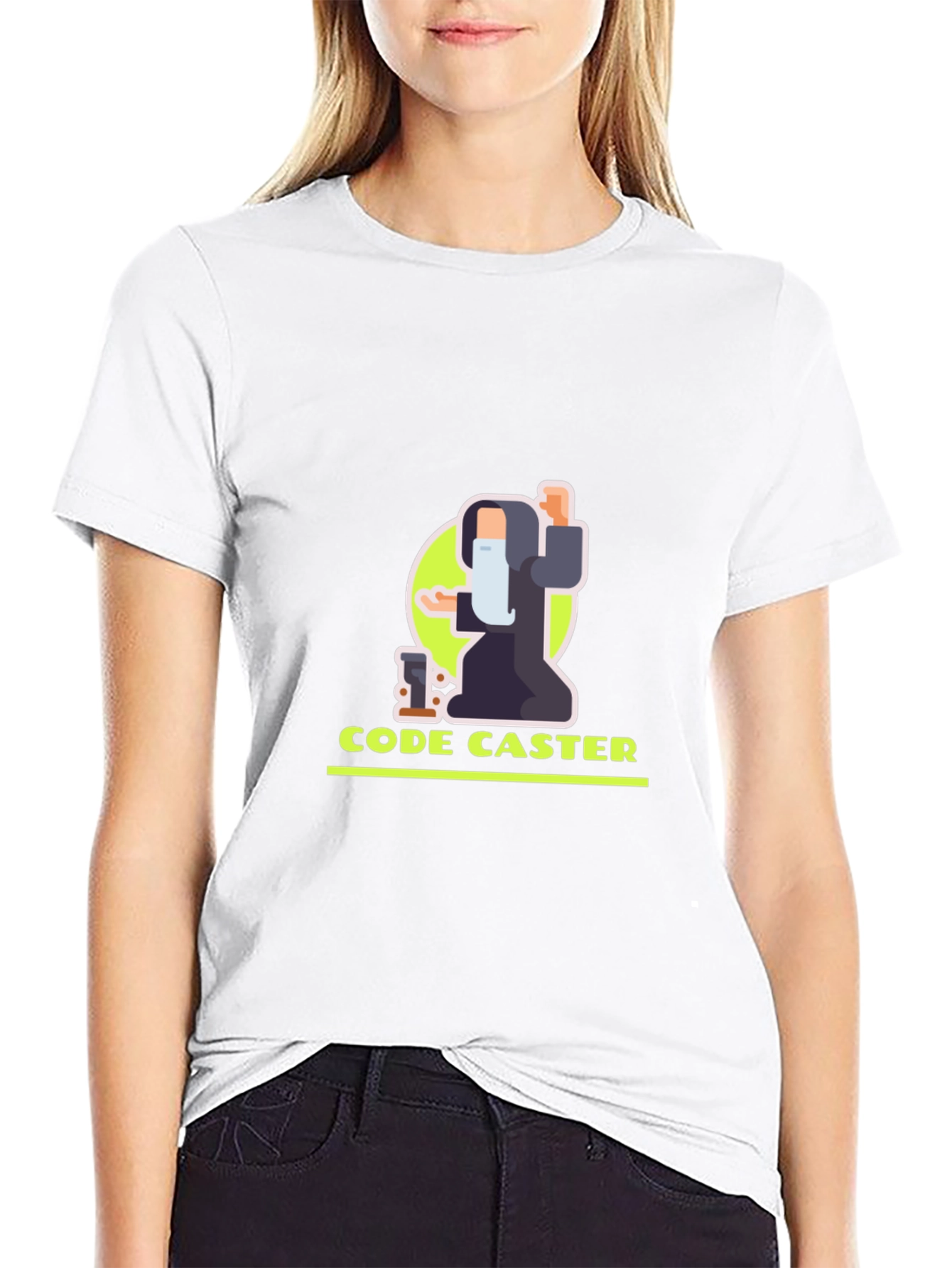 Code Caster Graphic Tee - Black Cotton Blend