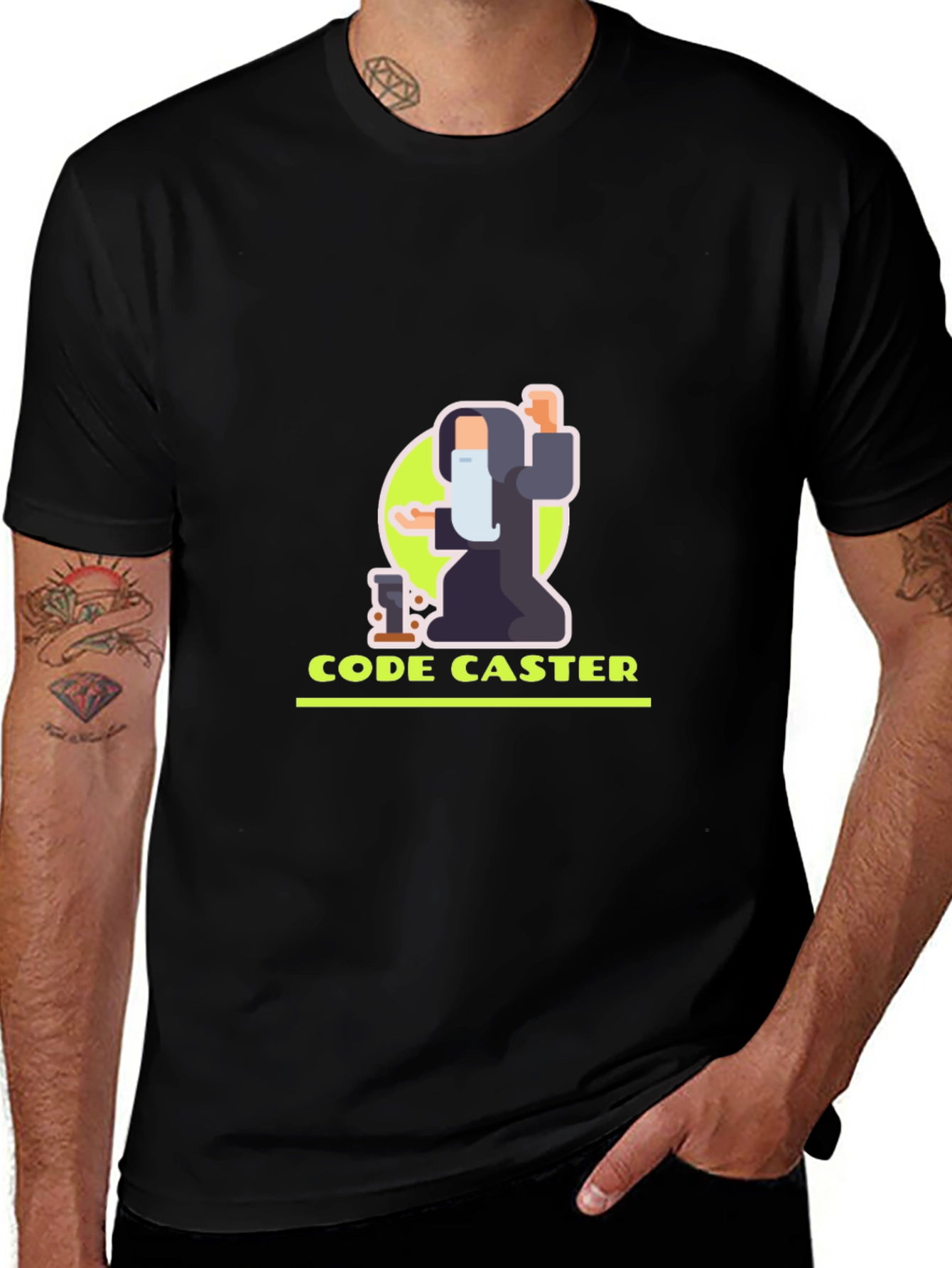 Code Caster Graphic Tee - Black Cotton Blend