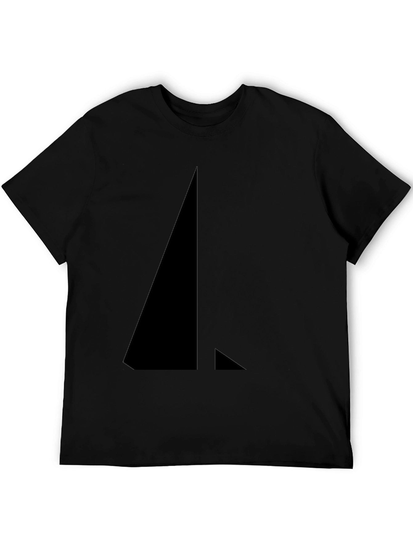 Minimalist Triangle T-Shirt - Solid Black