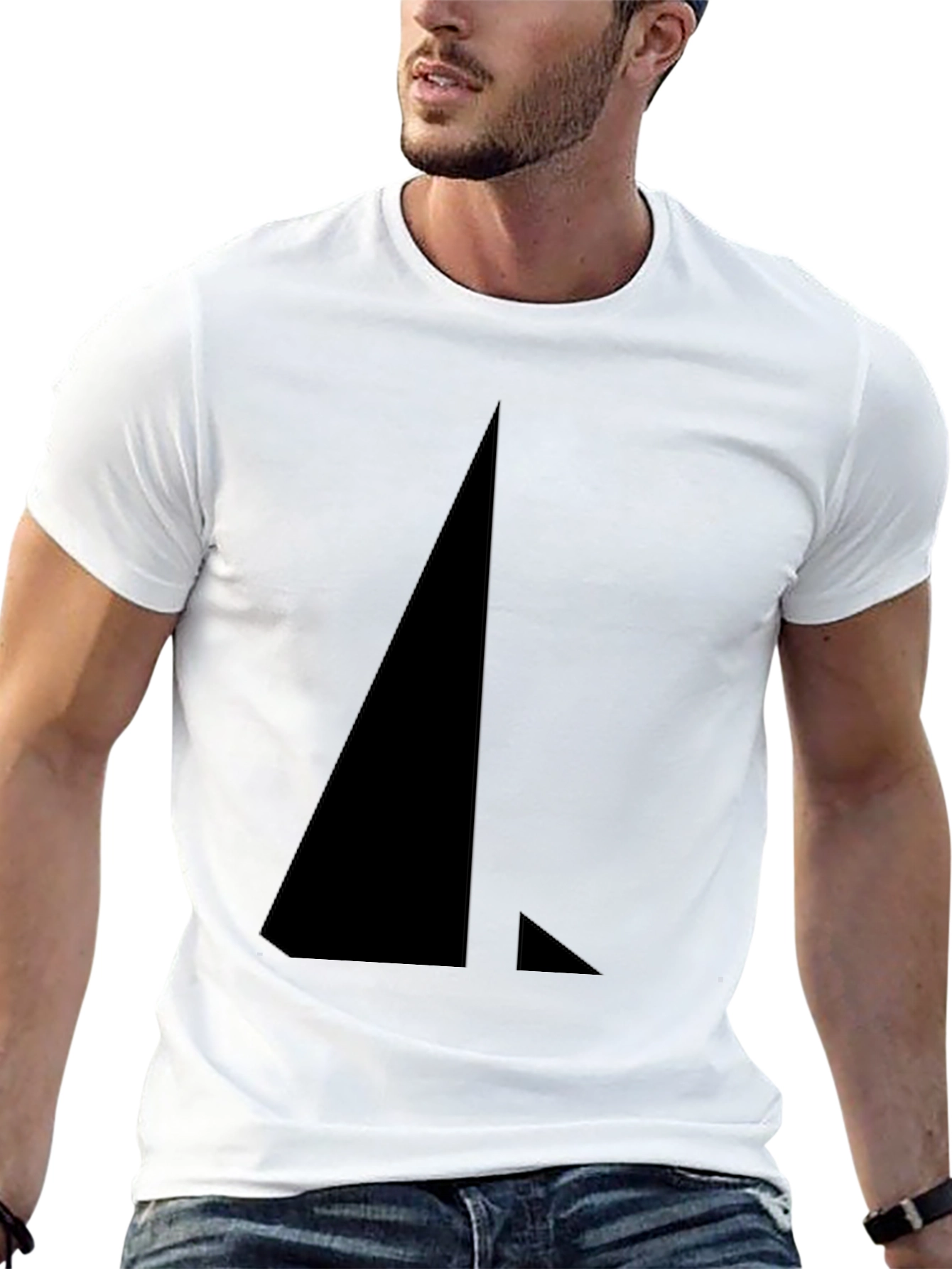 Minimalist Triangle T-Shirt - Solid Black