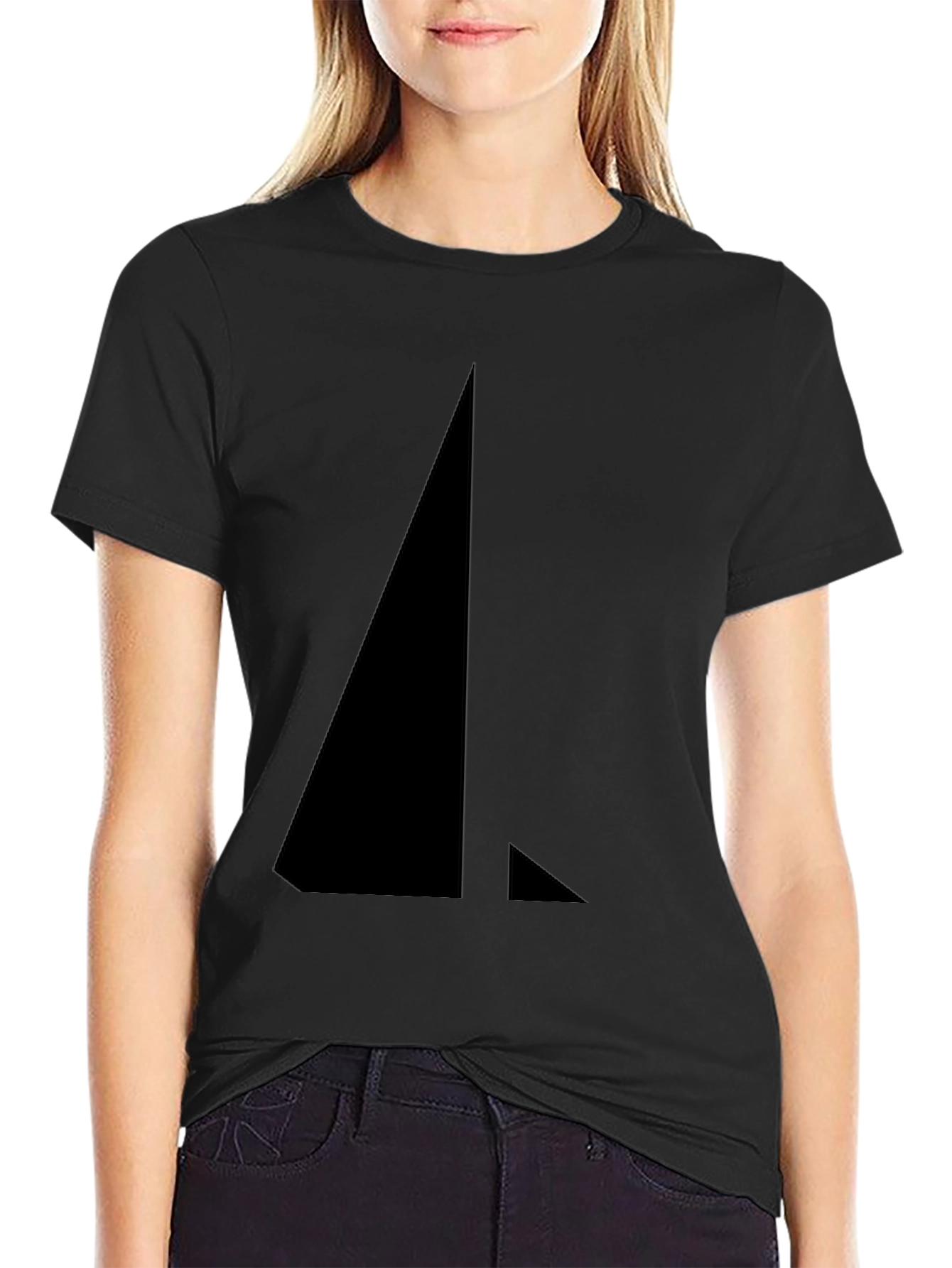 Minimalist Triangle T-Shirt - Solid Black