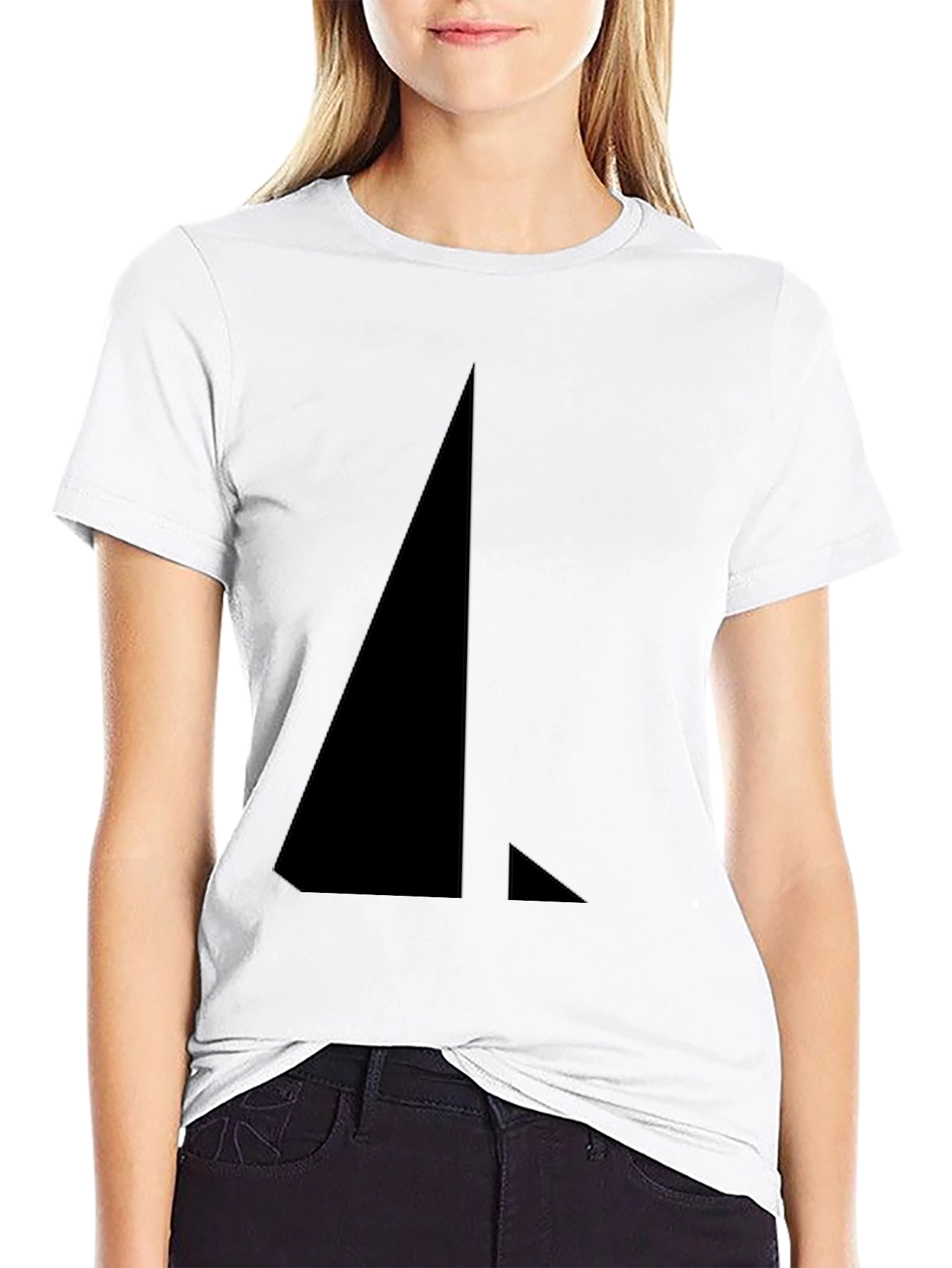 Minimalist Triangle T-Shirt - Solid Black