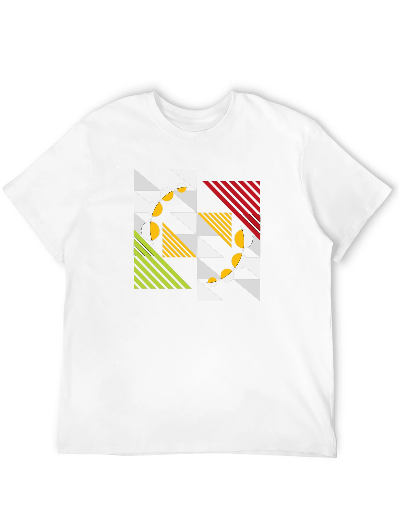 Geometric Pattern Black T-Shirt - Modern Art Style