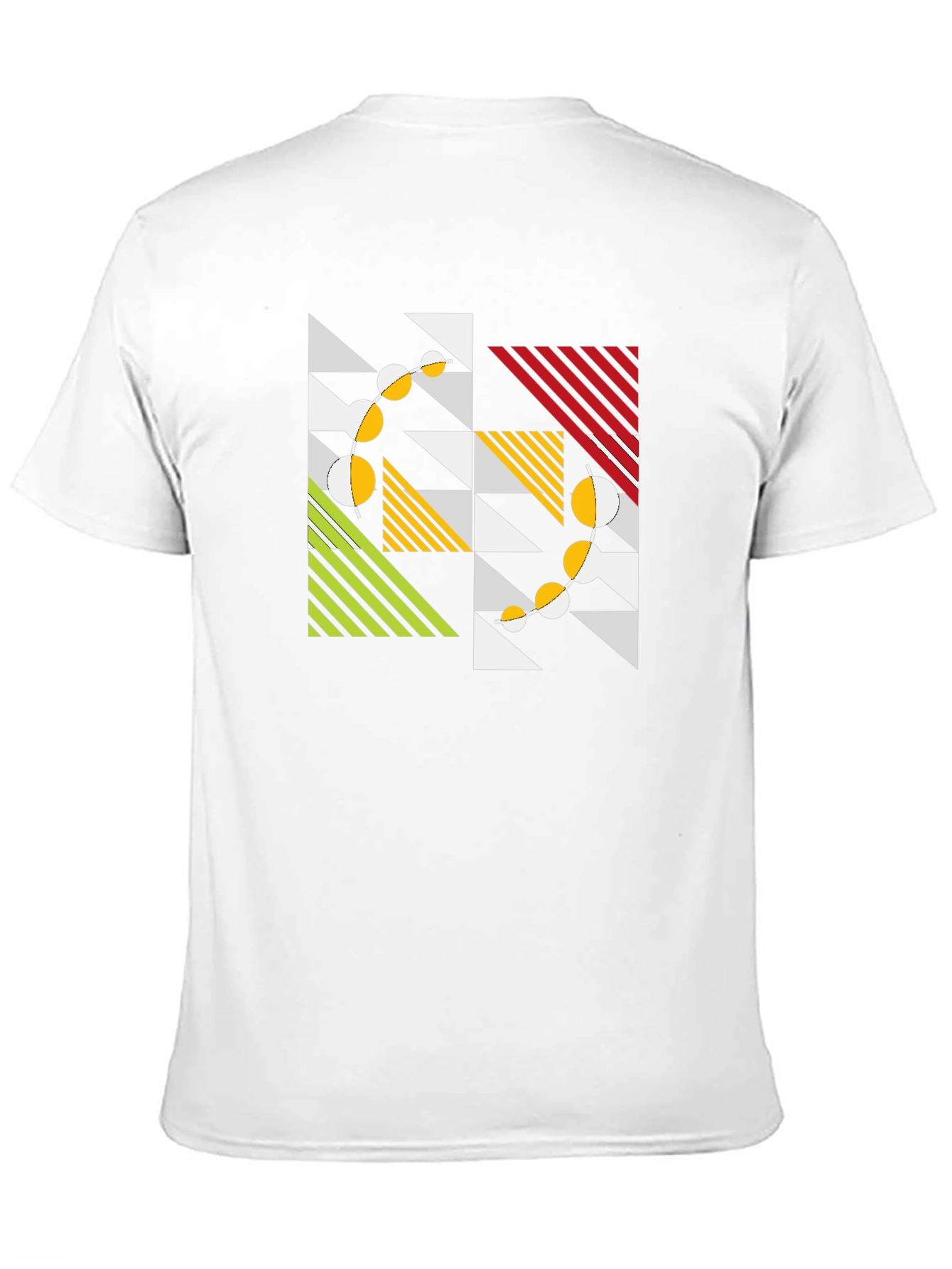 Geometric Pattern Black T-Shirt - Modern Art Style