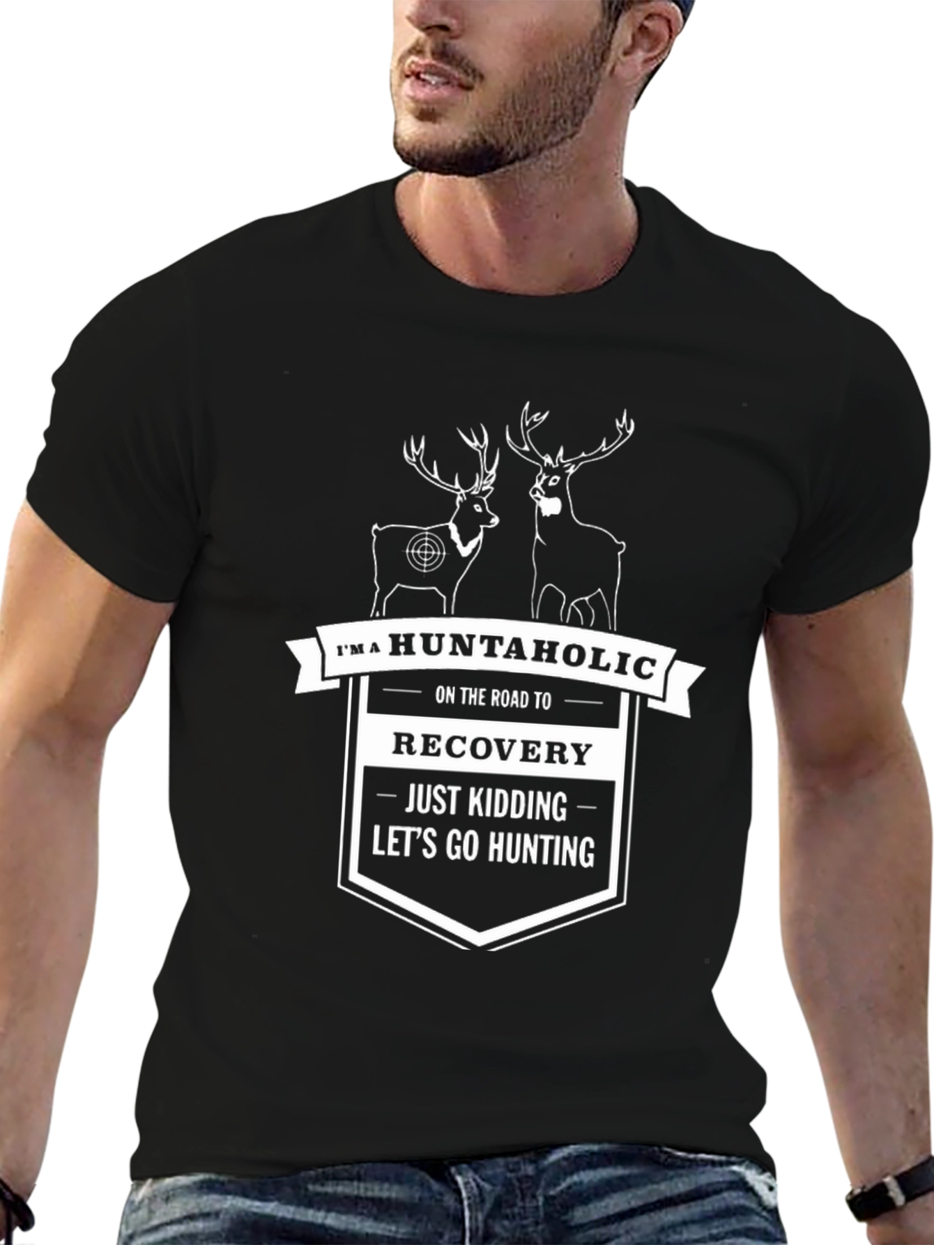Huntaholic Hunting T-Shirt - Deer Design
