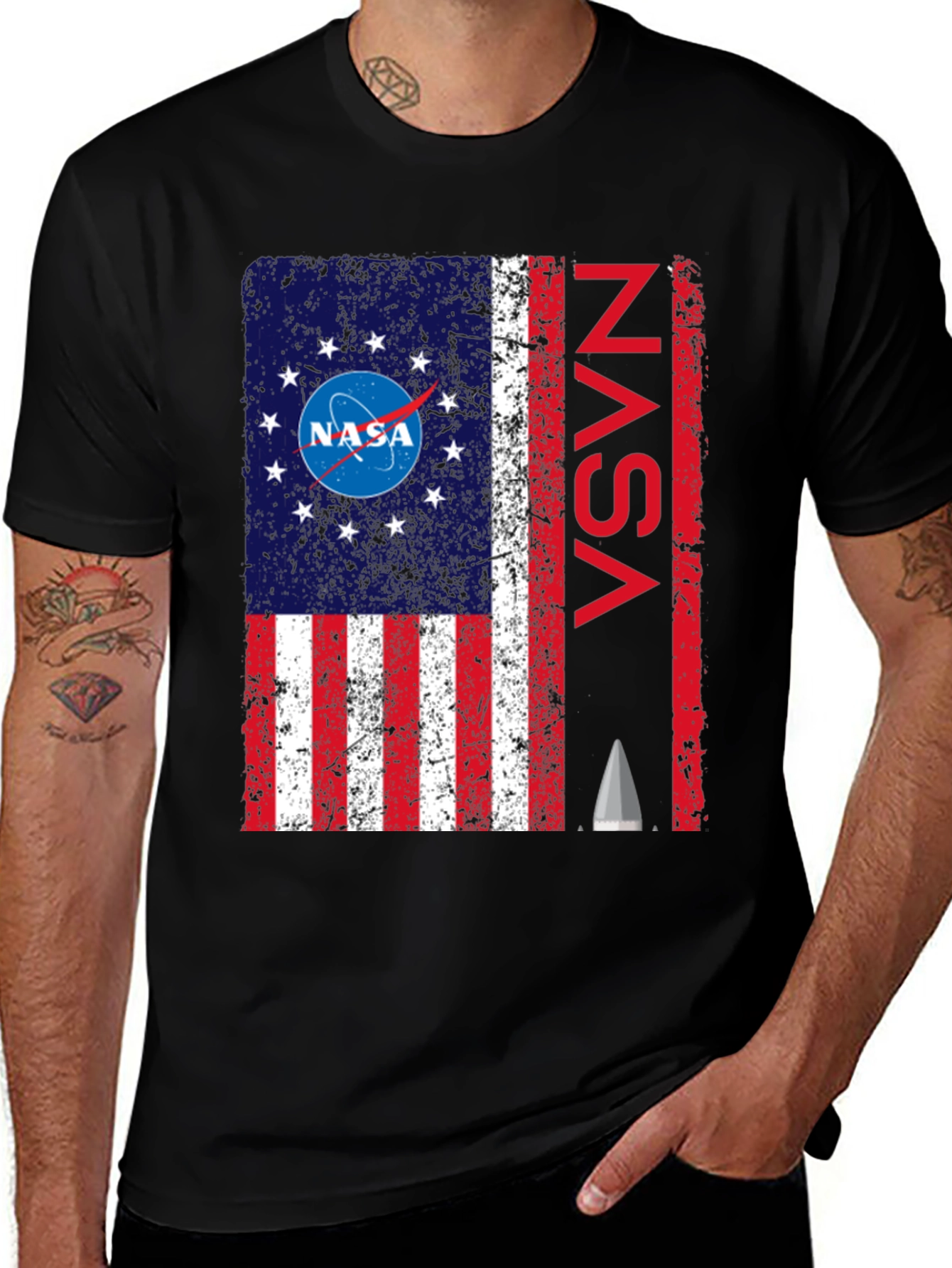 NASA American Flag T-Shirt