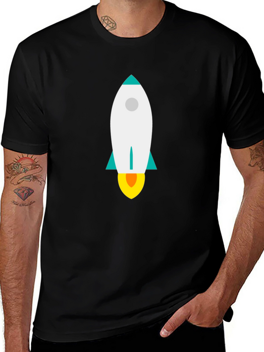 Rocket Graphic Tee - Black Cotton Comfort
