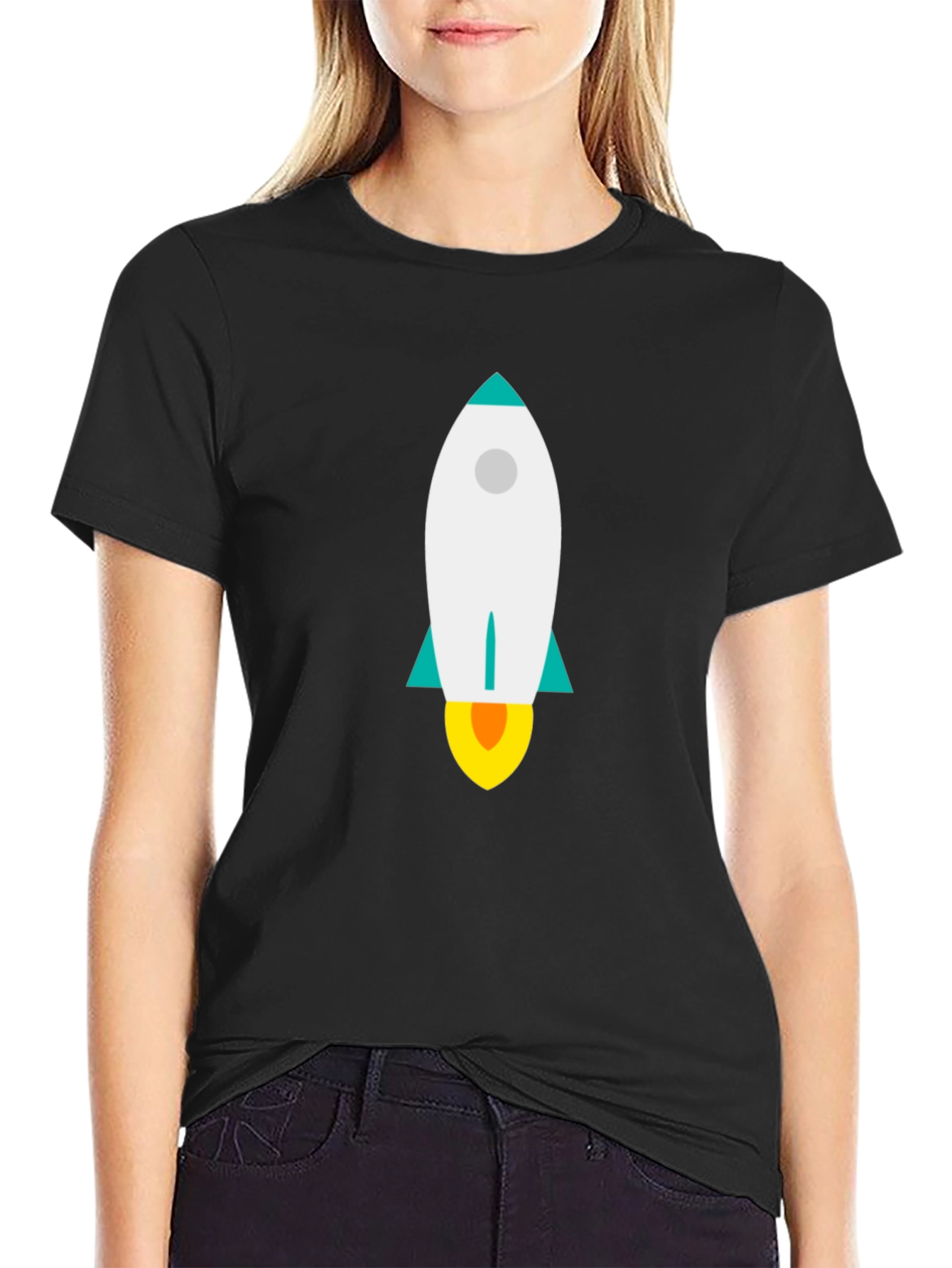 Rocket Graphic Tee - Black Cotton Comfort