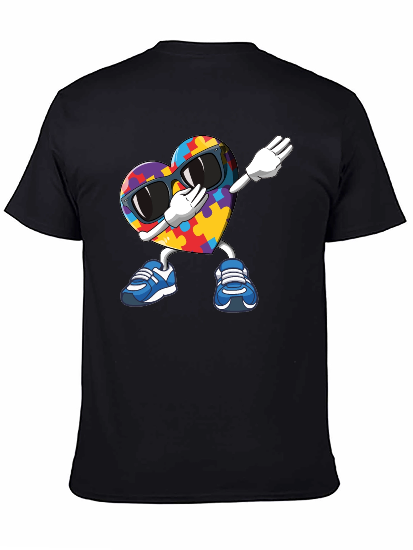 Autism Awareness Puzzle Heart Dabbing T-Shirt