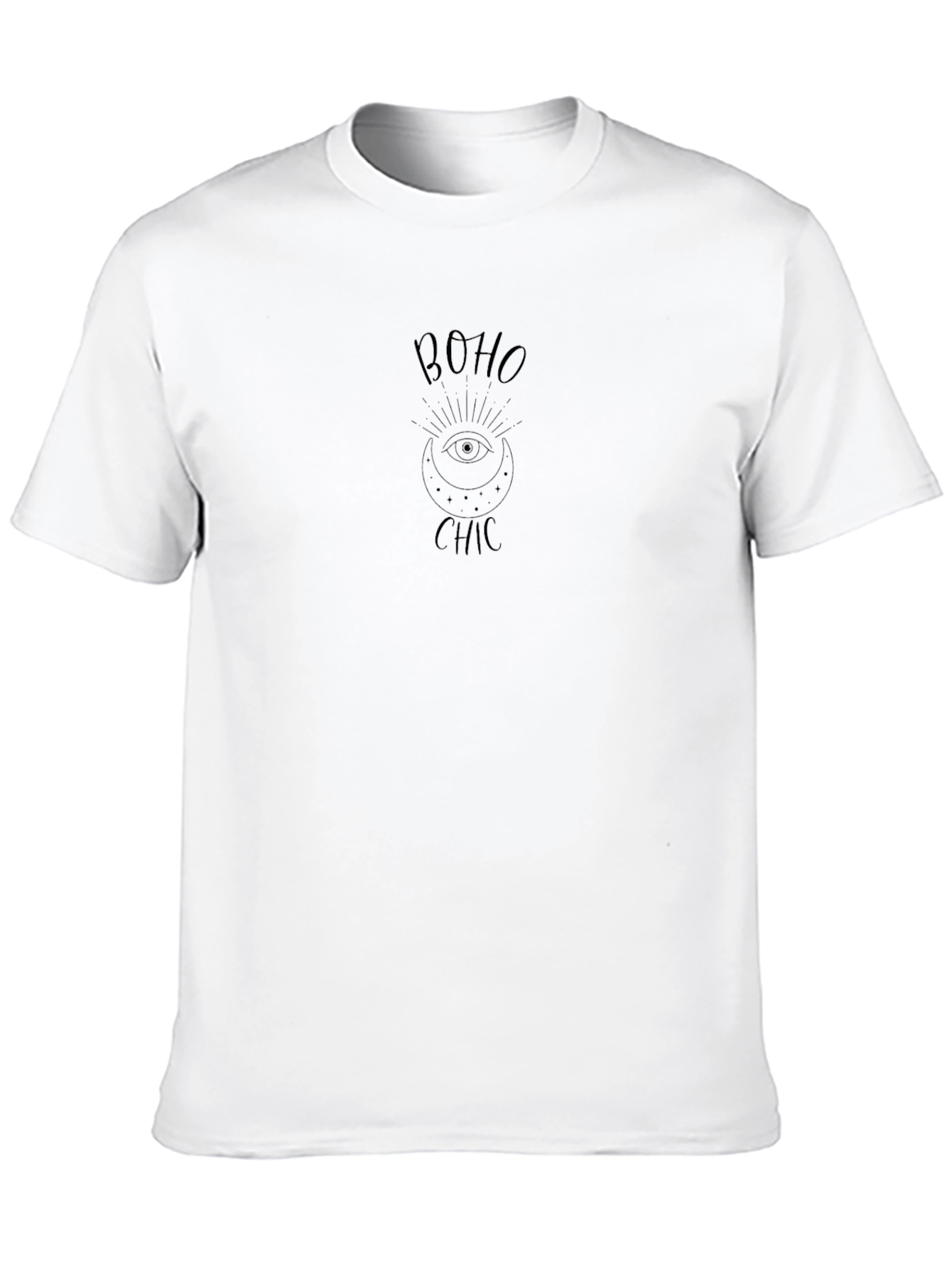 Boho Chic Black Tee - Stylish Graphic Design