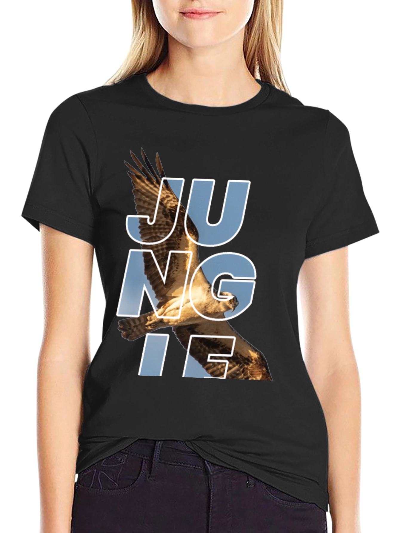 JUNGLE Eagle Graphic T-Shirt - Black
