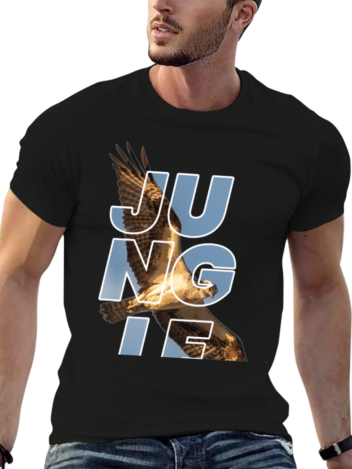 JUNGLE Eagle Graphic T-Shirt - Black