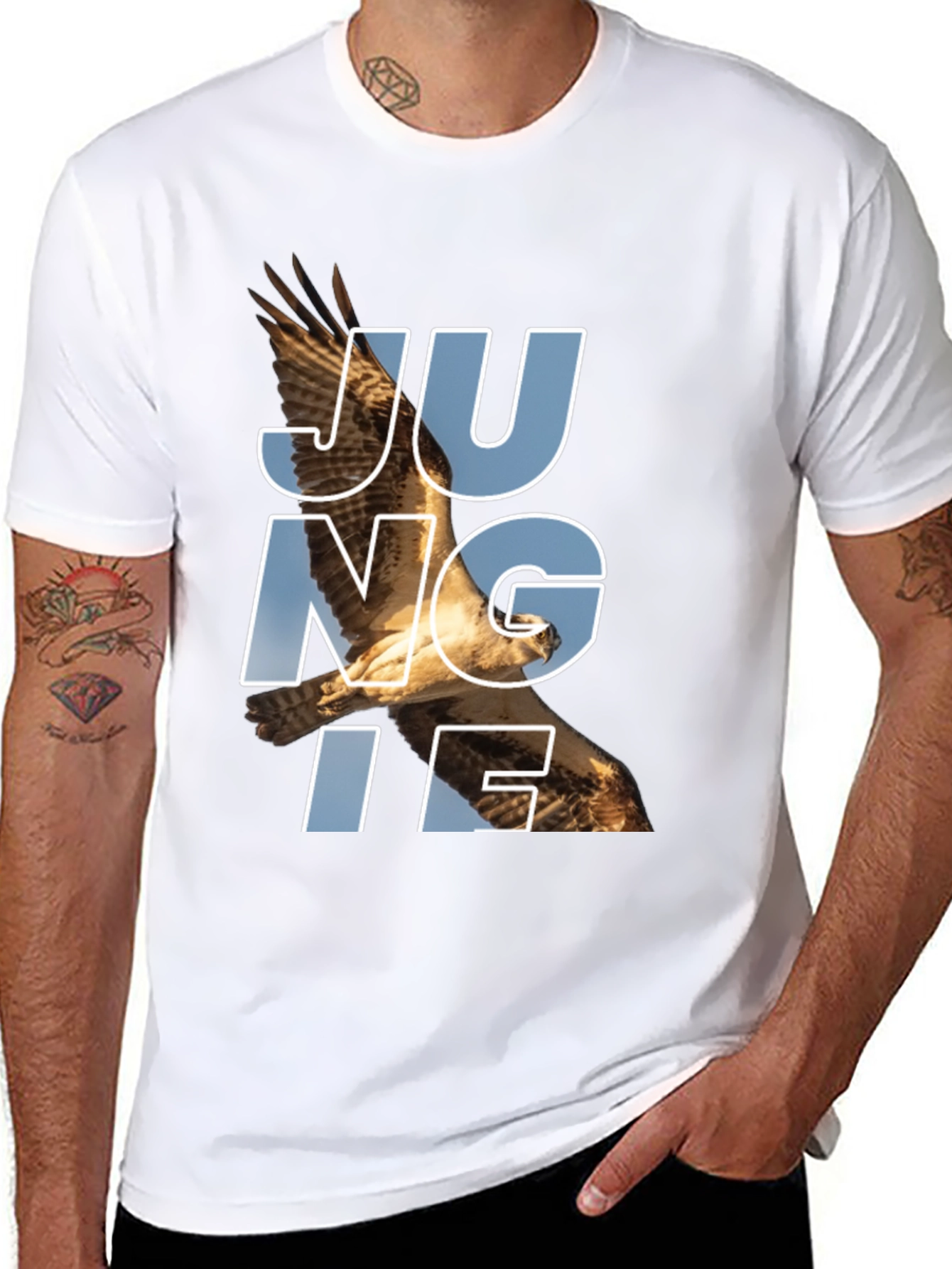 JUNGLE Eagle Graphic T-Shirt - Black