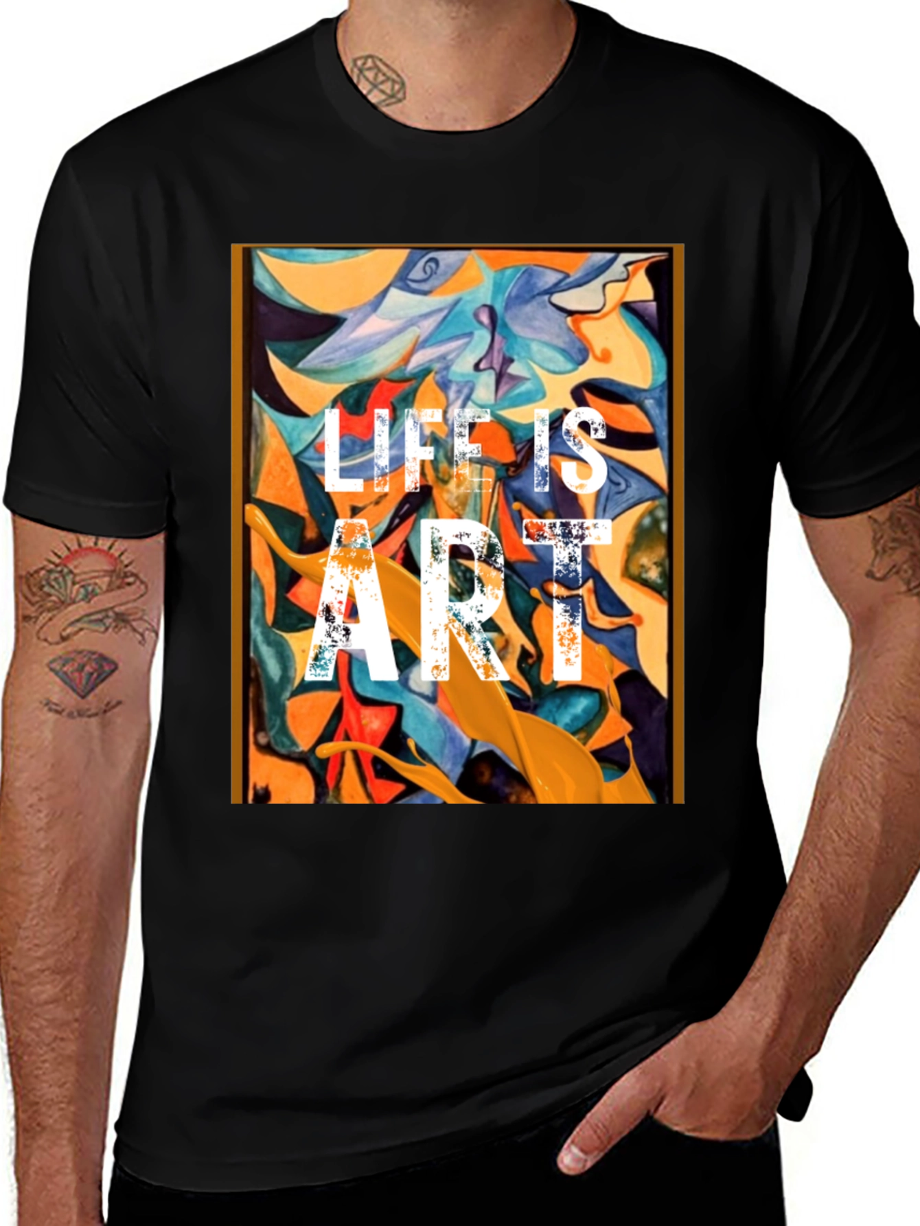 Life is Art Graphic Tee - Abstract Design