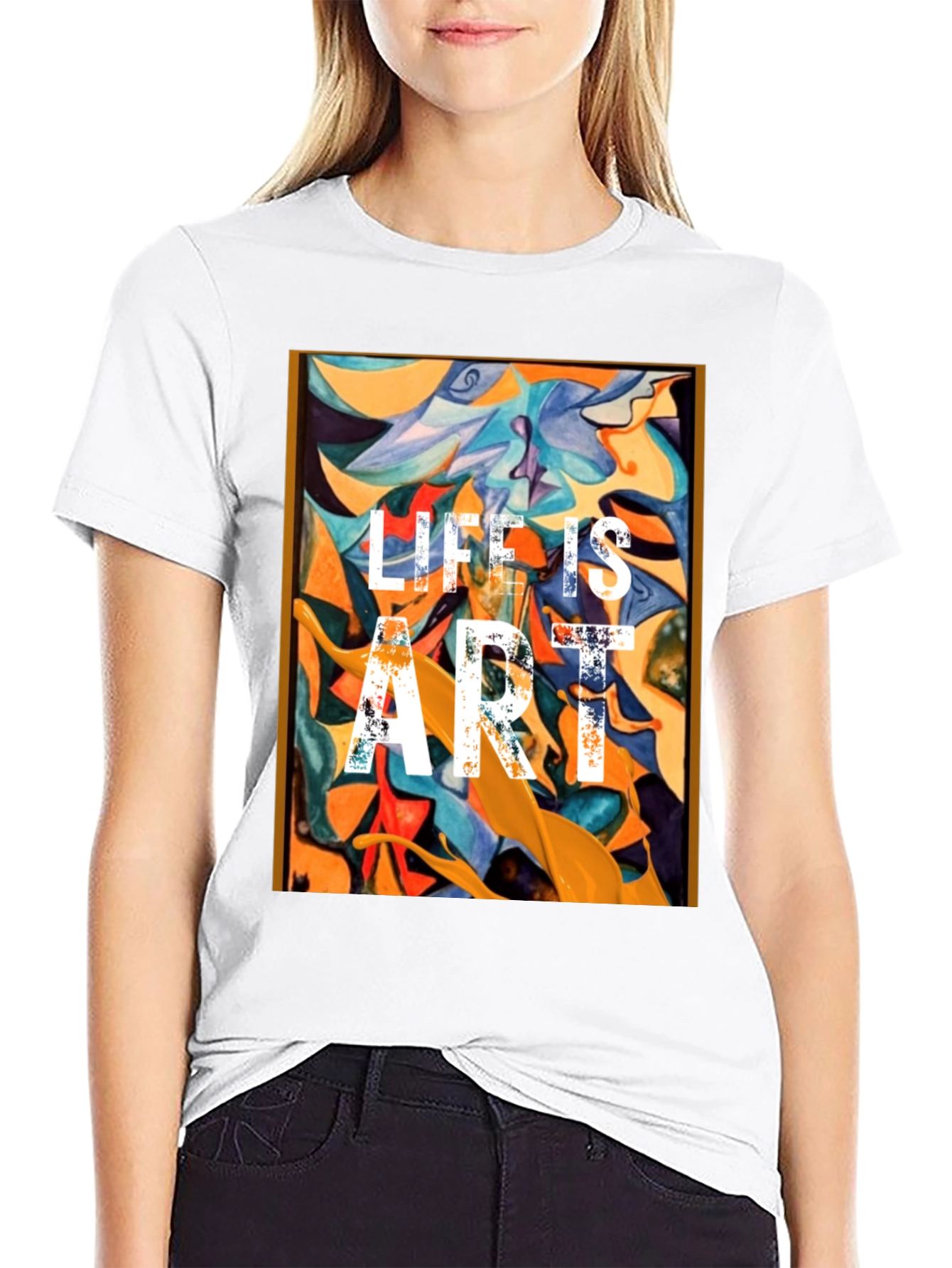 Life is Art Graphic Tee - Abstract Design