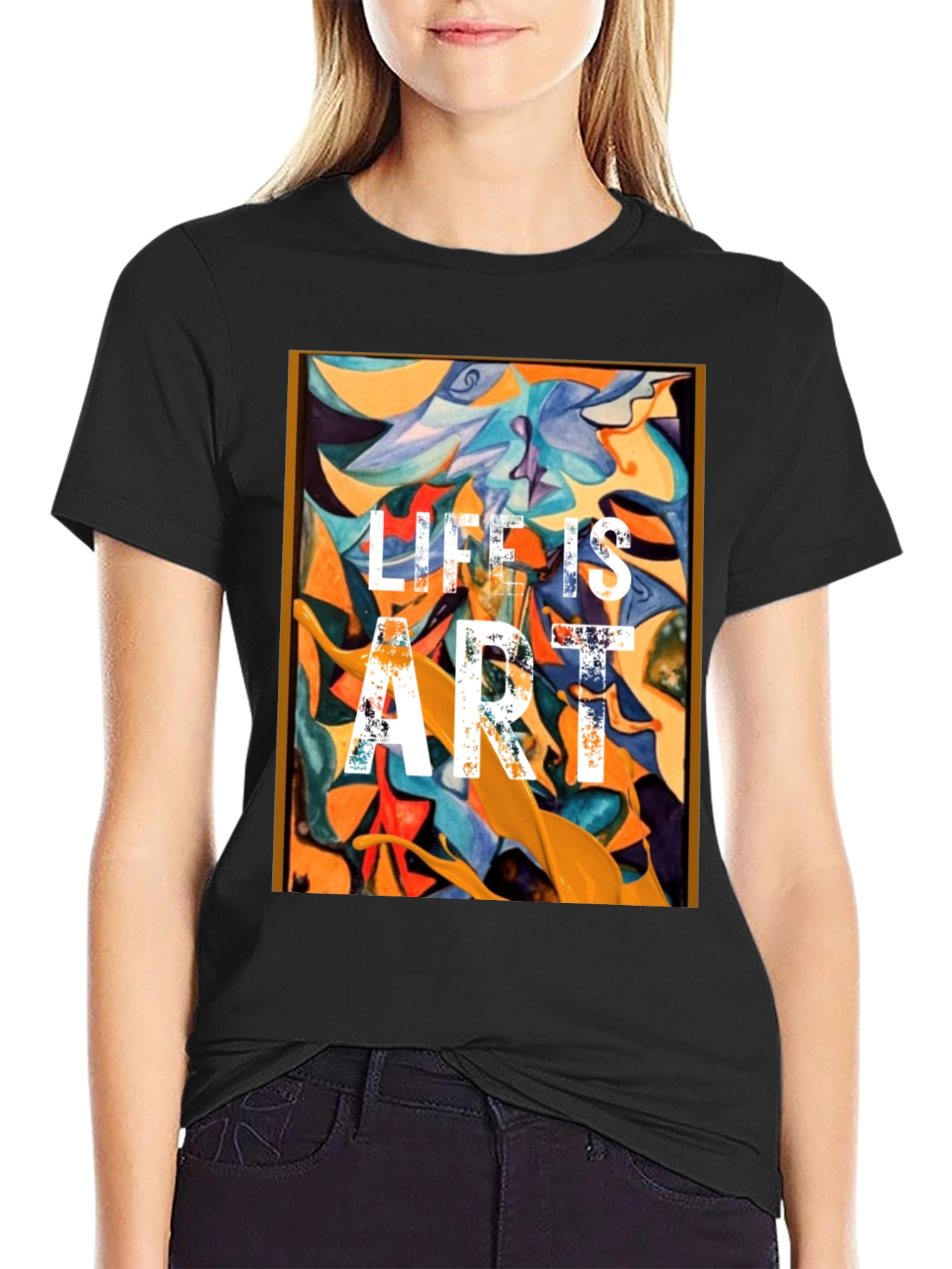 Life is Art Graphic Tee - Abstract Design