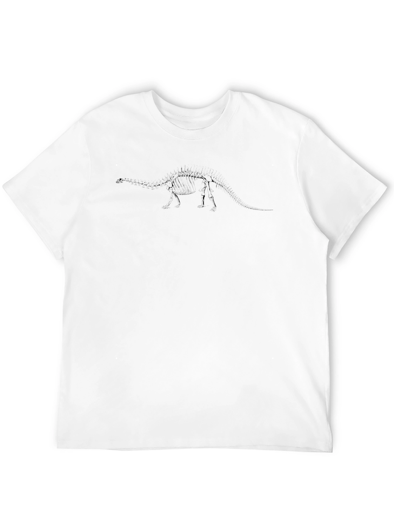 Mens Black T-Shirt - Dinosaur Skeleton Print